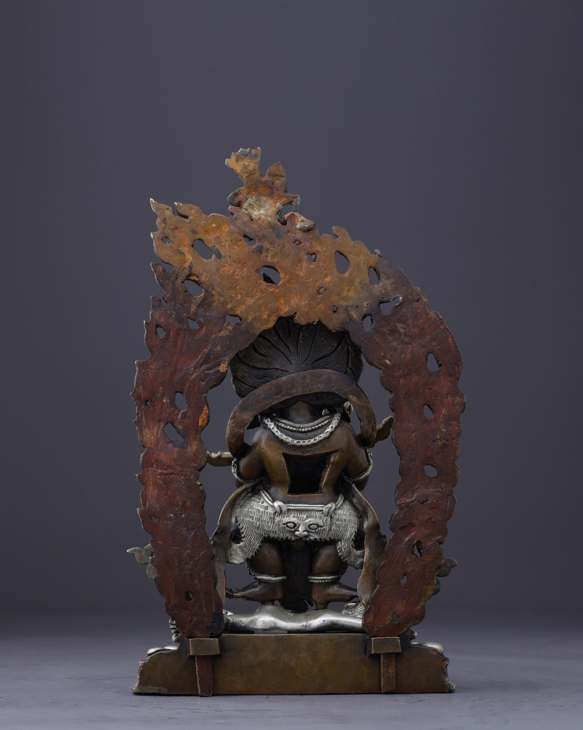 Fierce Protector of the Sacred Path | Handcrafted Oxidized Sakya Mahakala Statue - Authentic Handcrafted Statue