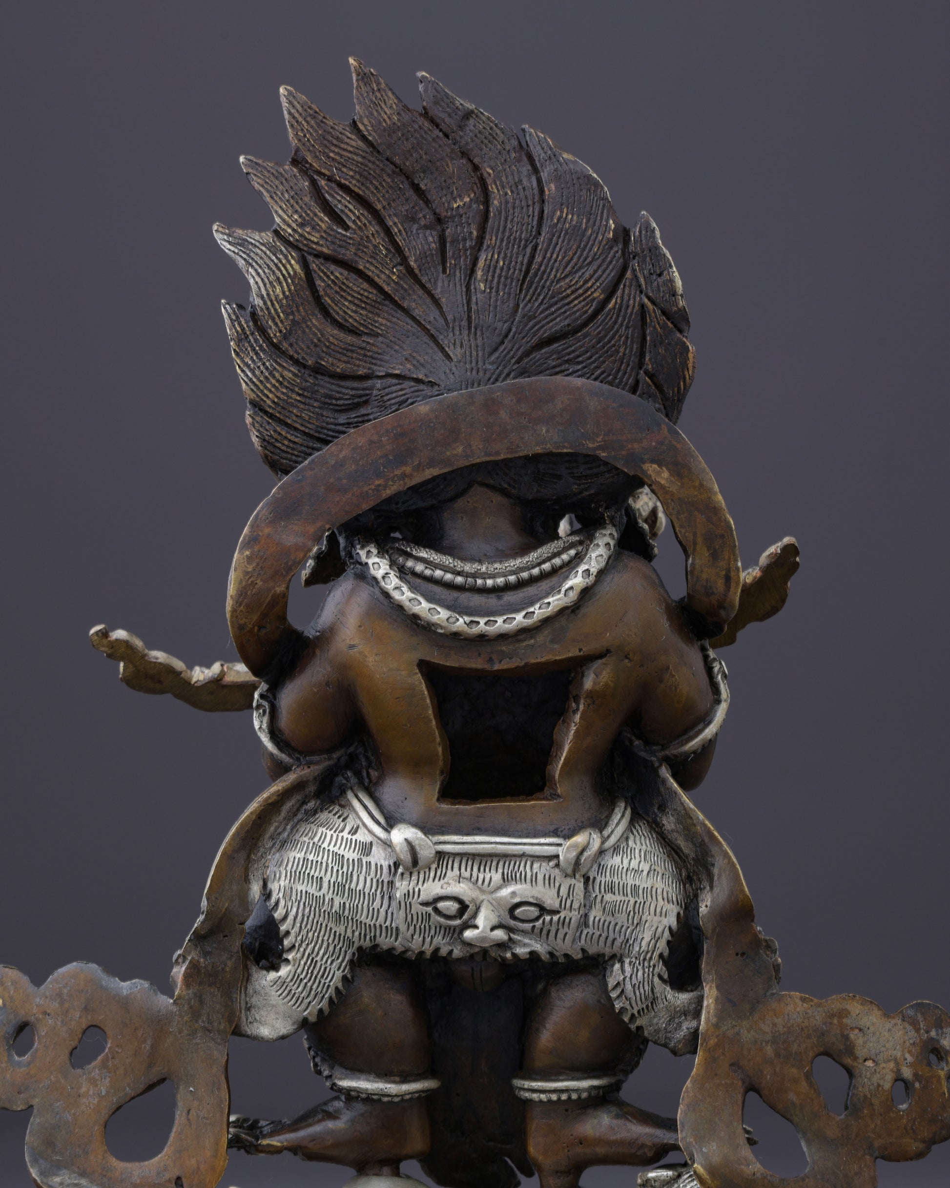 Fierce Protector of the Sacred Path | Handcrafted Oxidized Sakya Mahakala Statue - Authentic Handcrafted Statue