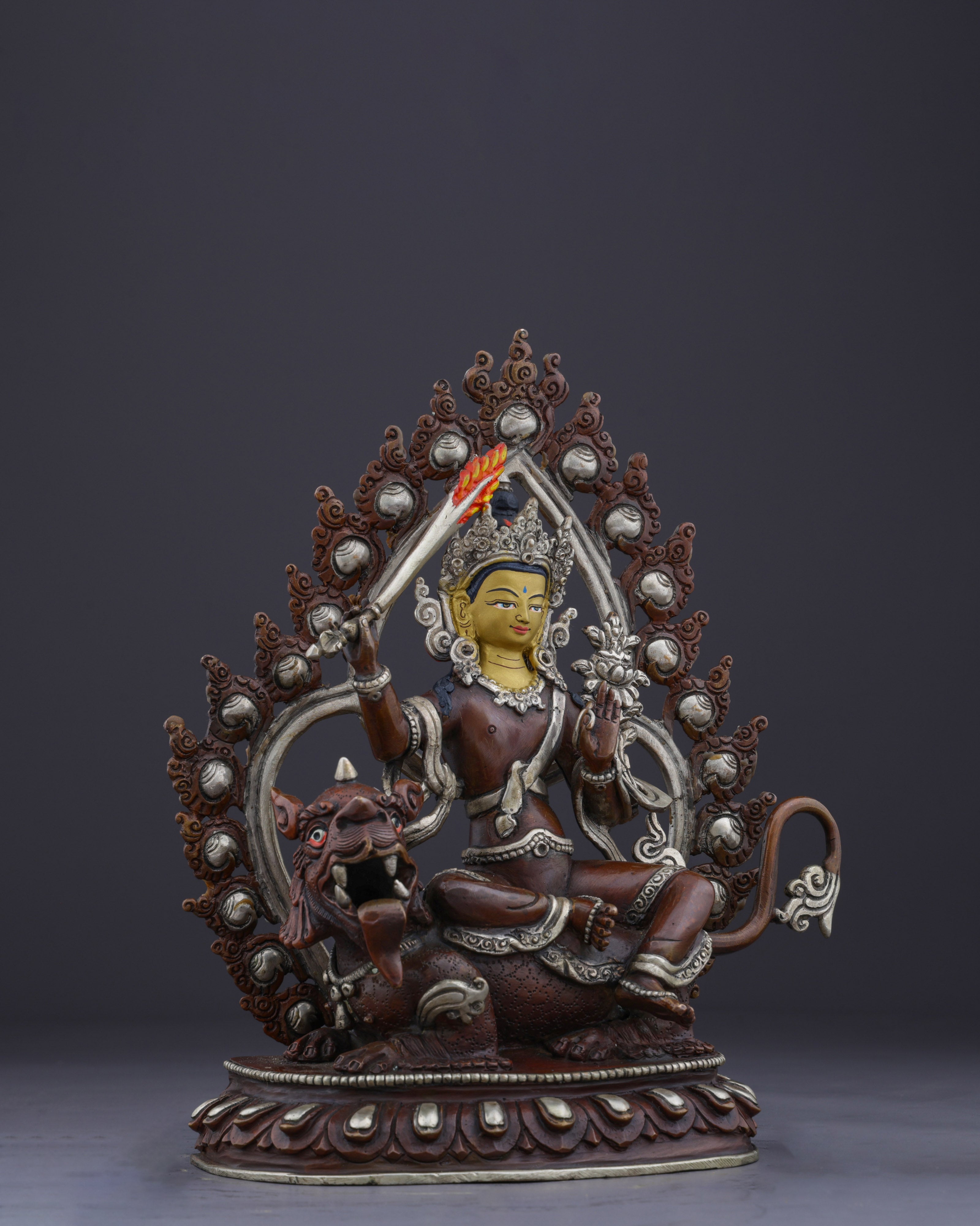 The Majestic Simhanada Manjushri | A Divine Guardian of Wisdom