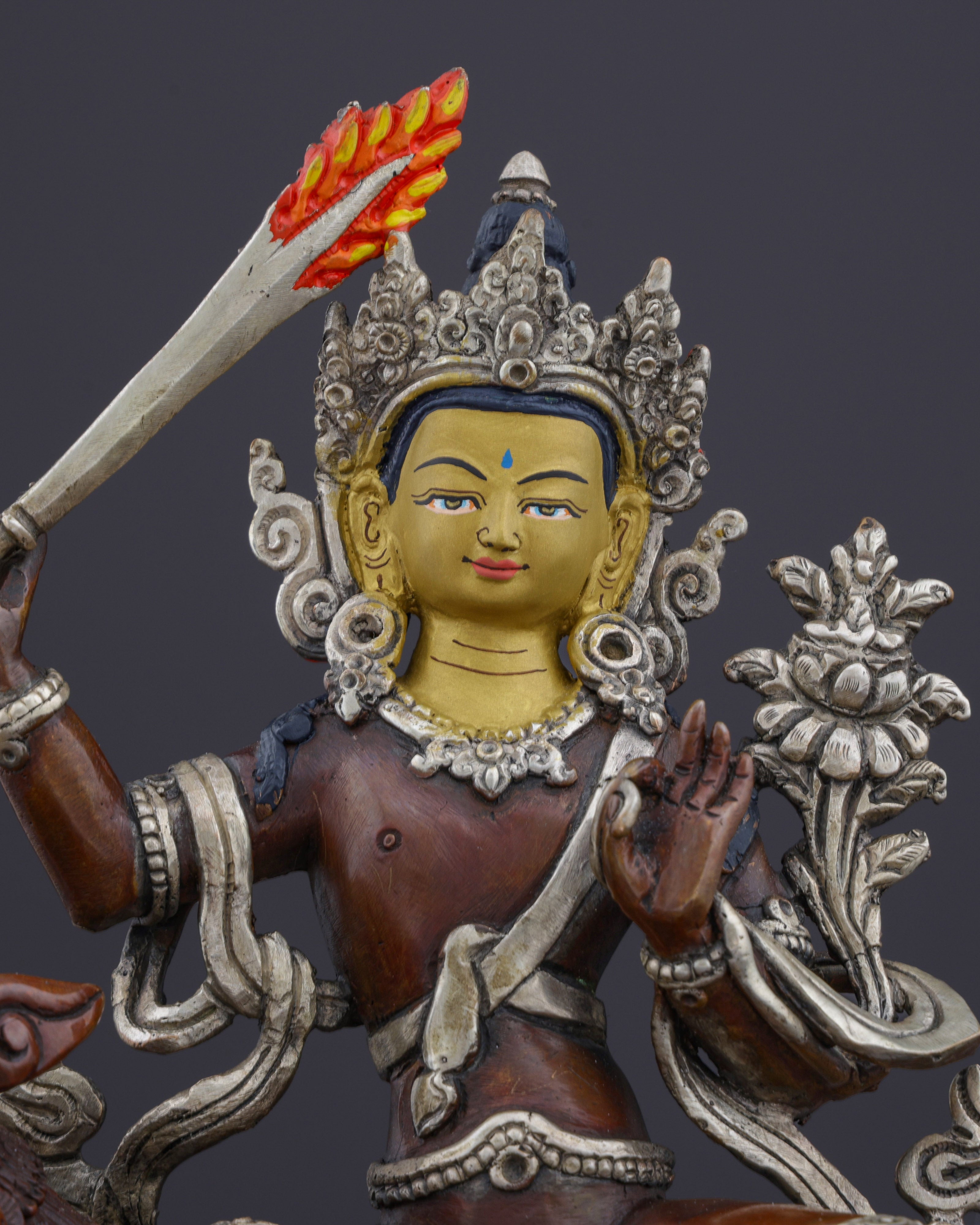 The Majestic Simhanada Manjushri | A Divine Guardian of Wisdom