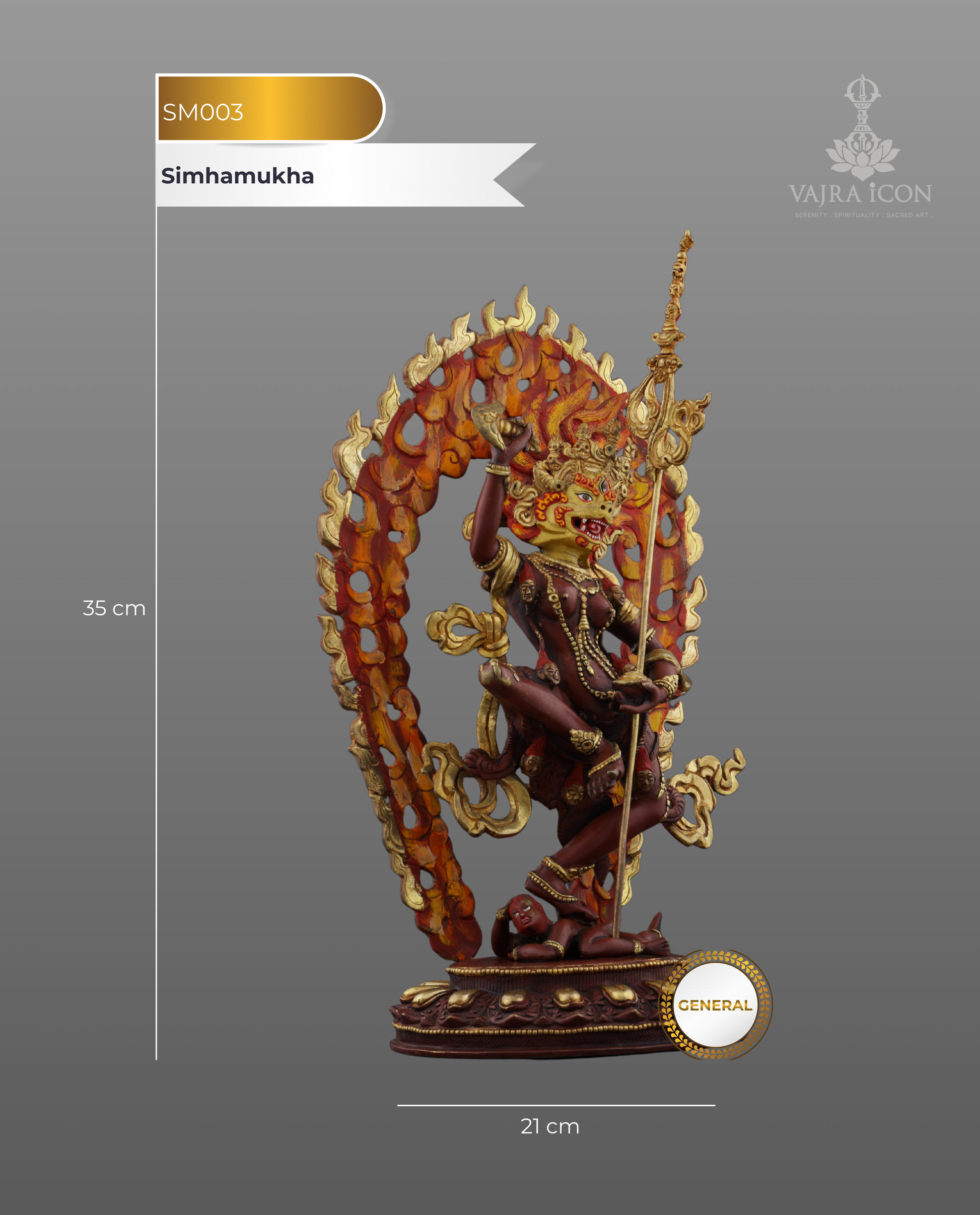 The Sacred Guardian | Nepalese Handmade Simhamukha Statue - Authentic Handcrafted Statue