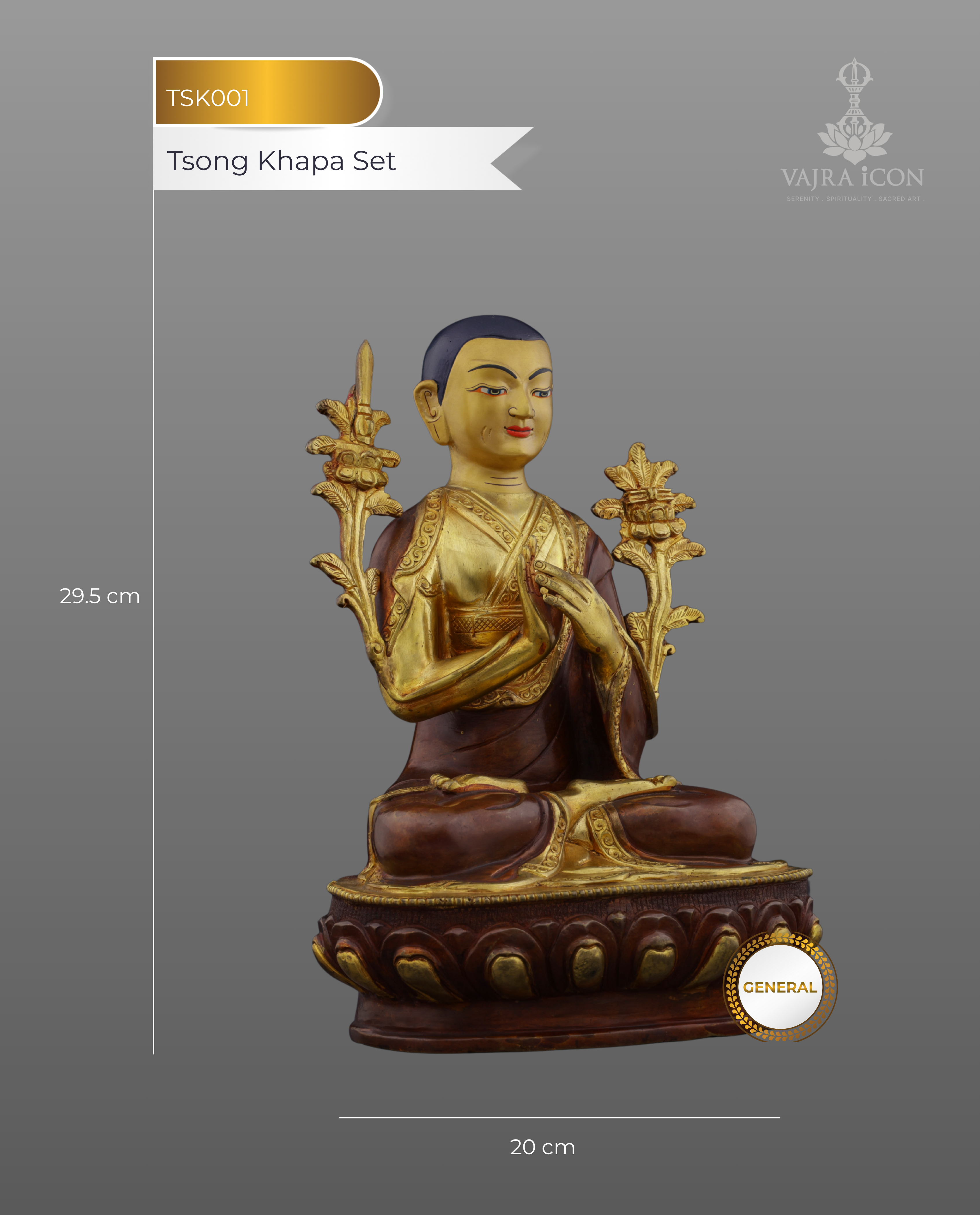 The Great Reformer | Nepalese Handmade Tsongkhapa Statue Set