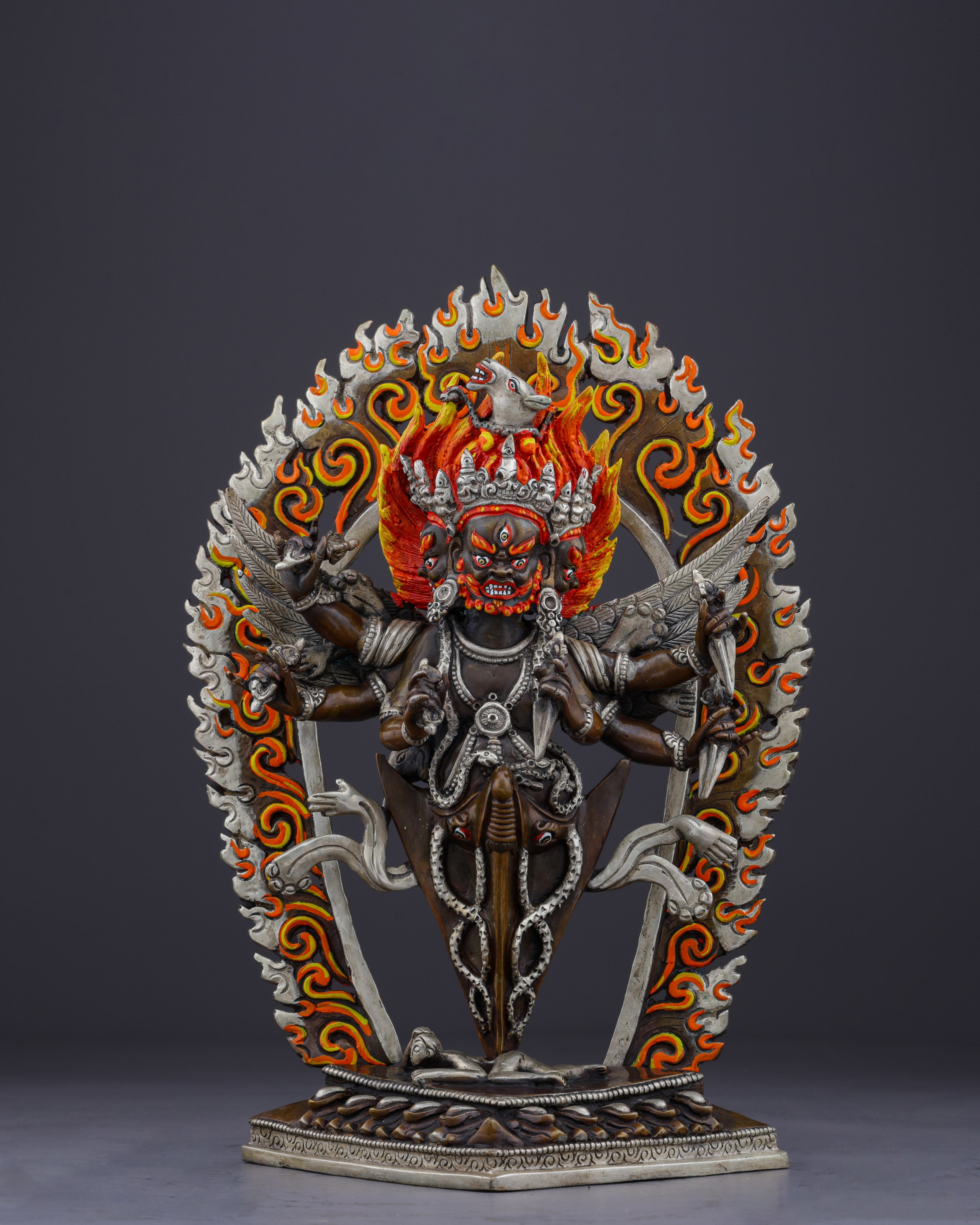 Divine Destroyer of Obstacles | Handcrafted Oxidized Vajrakilaya Statue