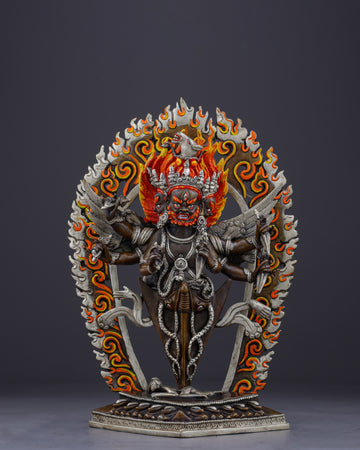 Divine Destroyer of Obstacles | Handcrafted Oxidized Vajrakilaya Statue