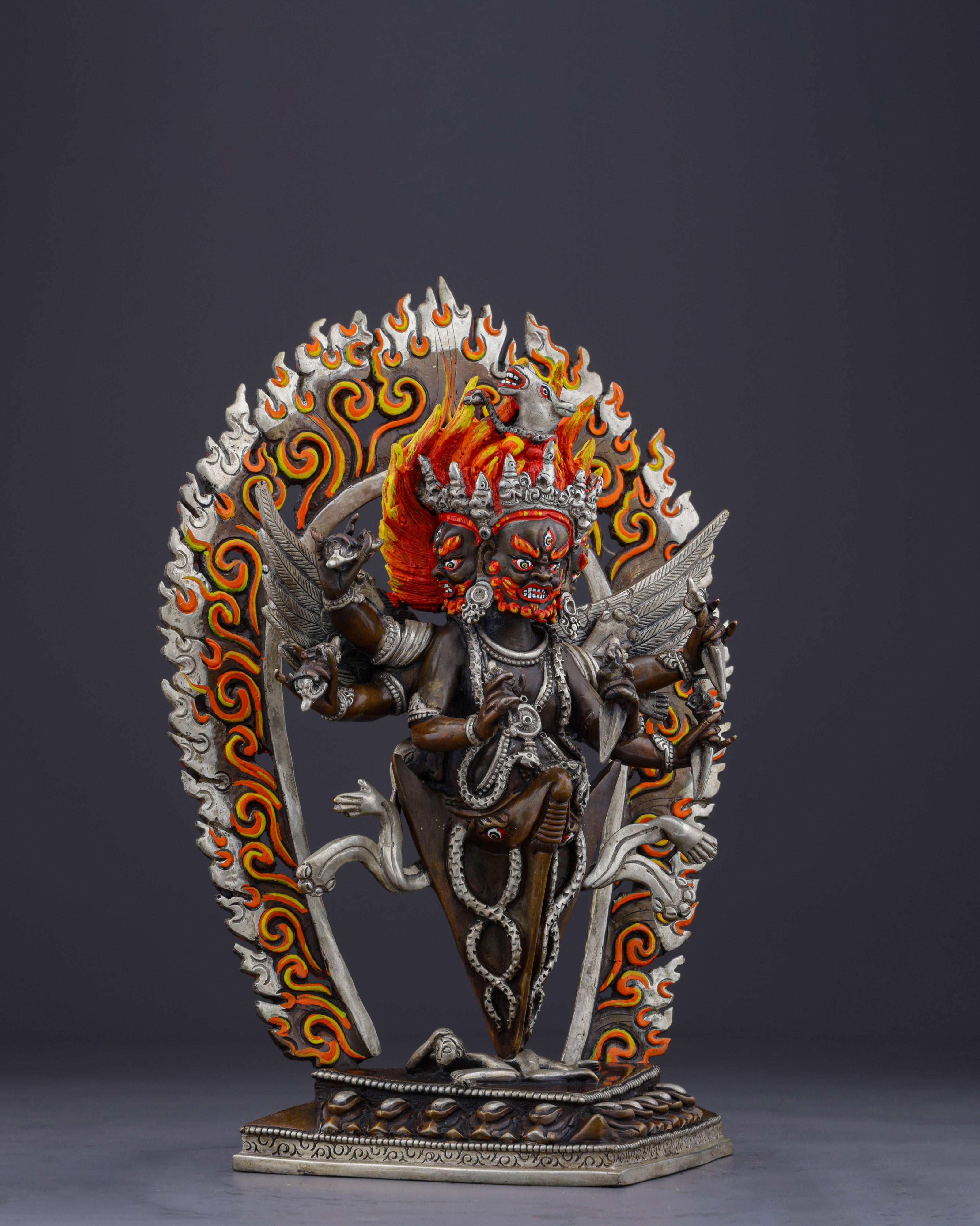 Divine Destroyer of Obstacles | Handcrafted Oxidized Vajrakilaya Statue