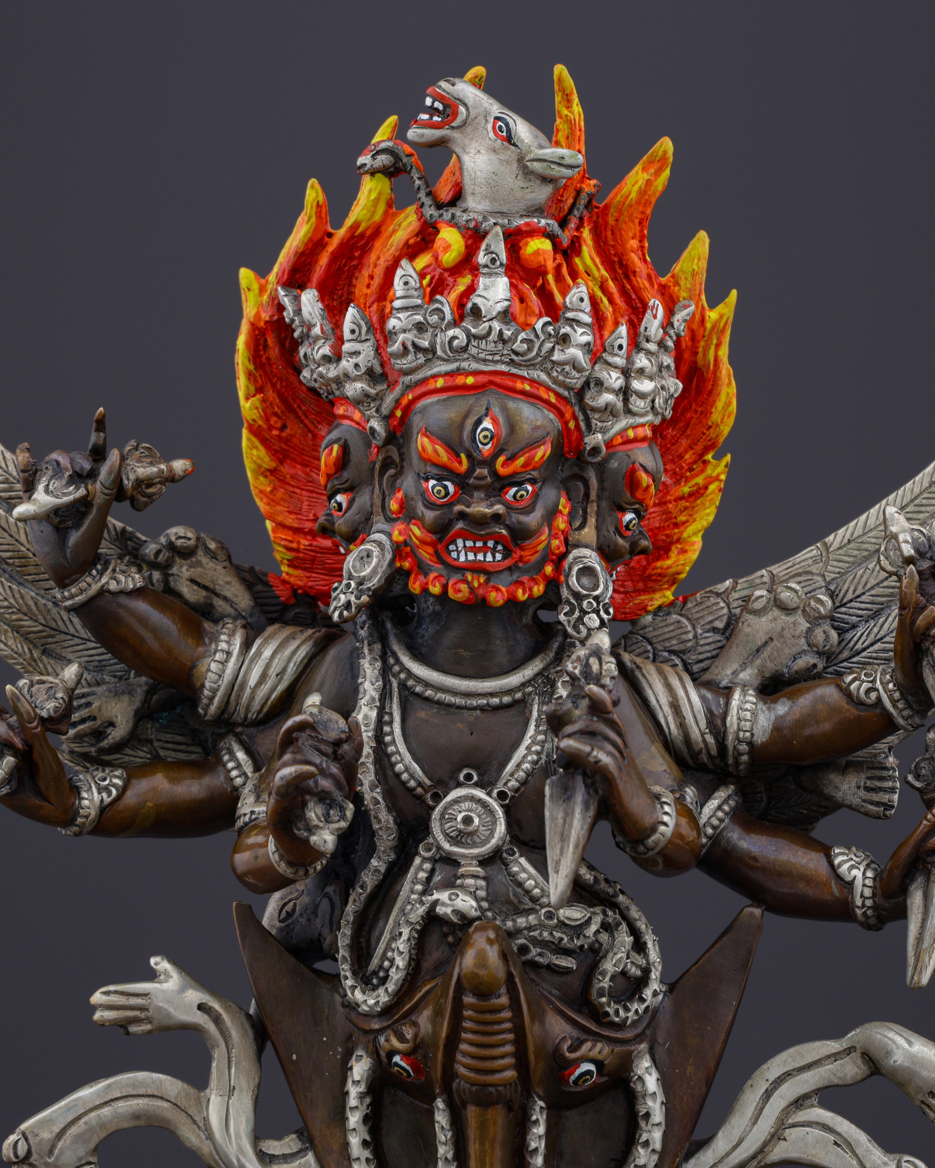 Divine Destroyer of Obstacles | Handcrafted Oxidized Vajrakilaya Statue