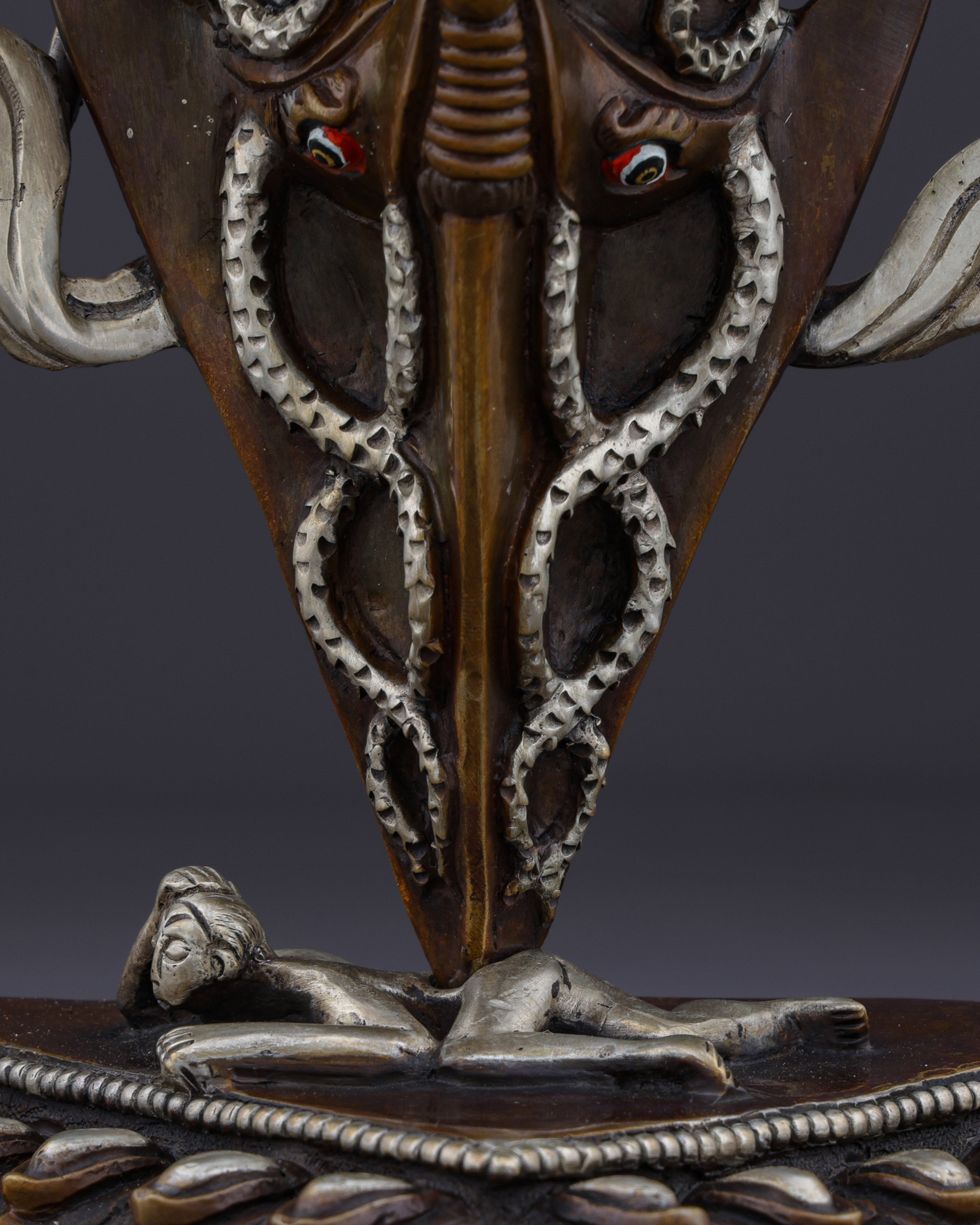 Divine Destroyer of Obstacles | Handcrafted Oxidized Vajrakilaya Statue