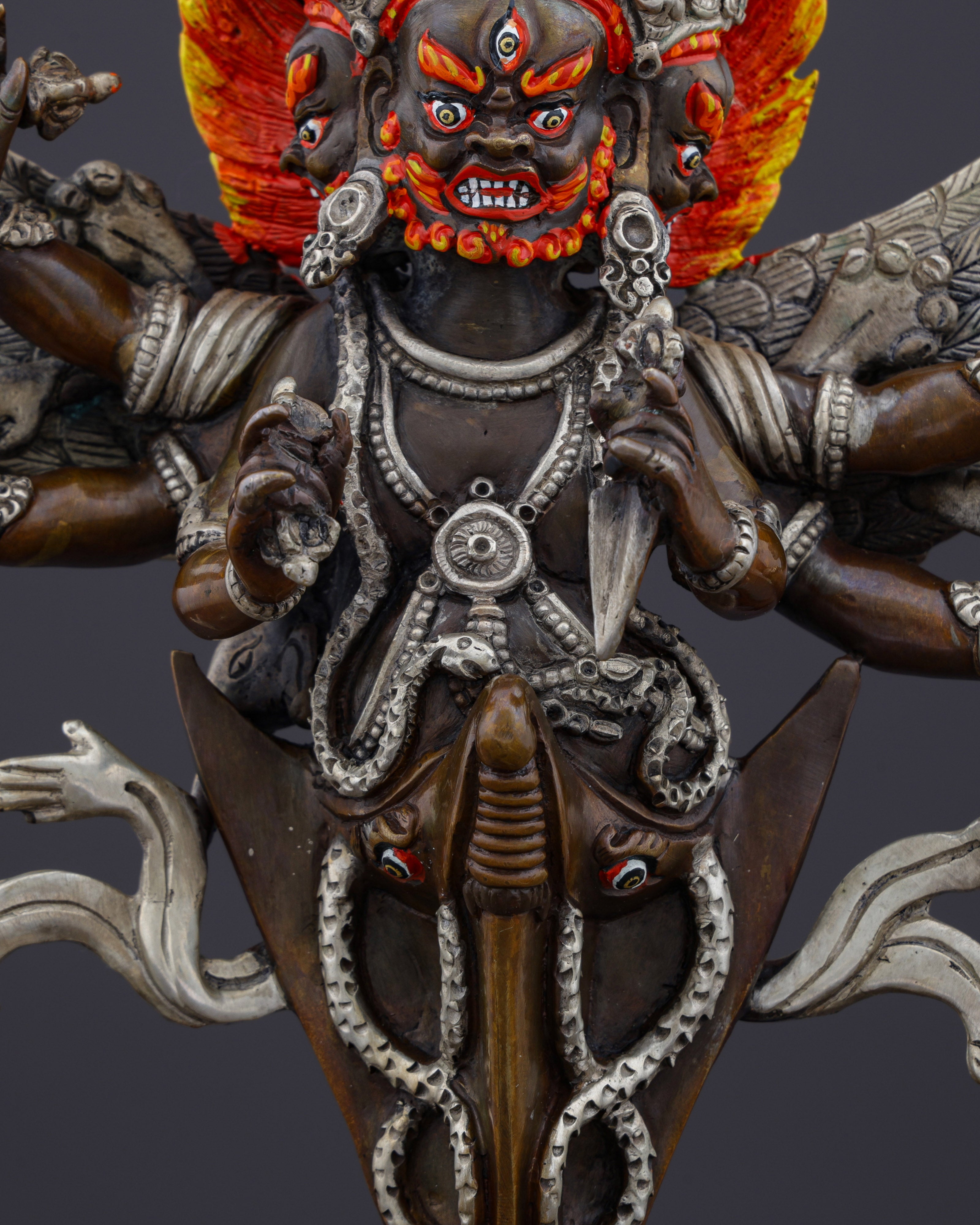 Divine Destroyer of Obstacles | Handcrafted Oxidized Vajrakilaya Statue