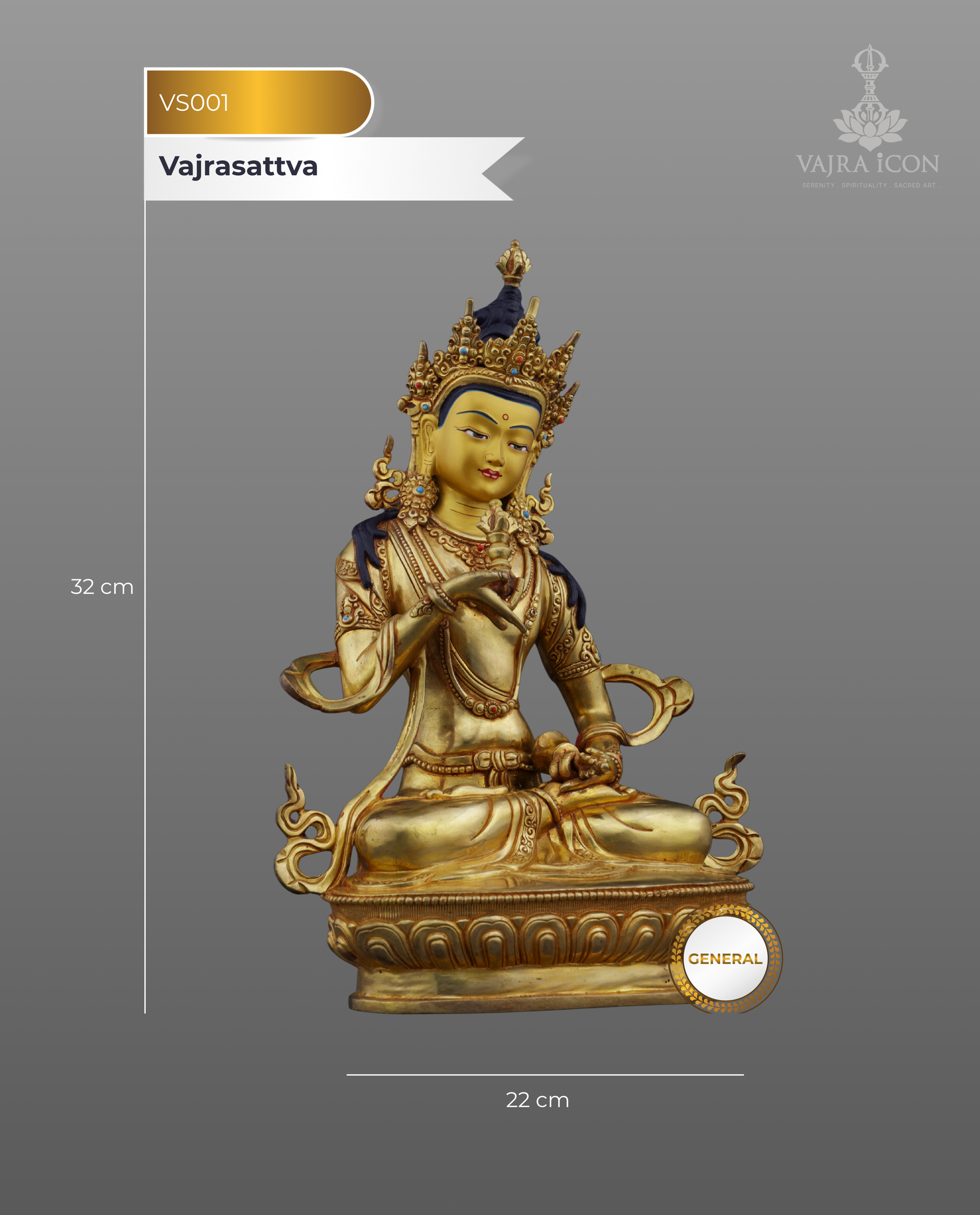 The Diamond Being | Handcrafted Vajrasattva - Authentic Handcrafted Statue