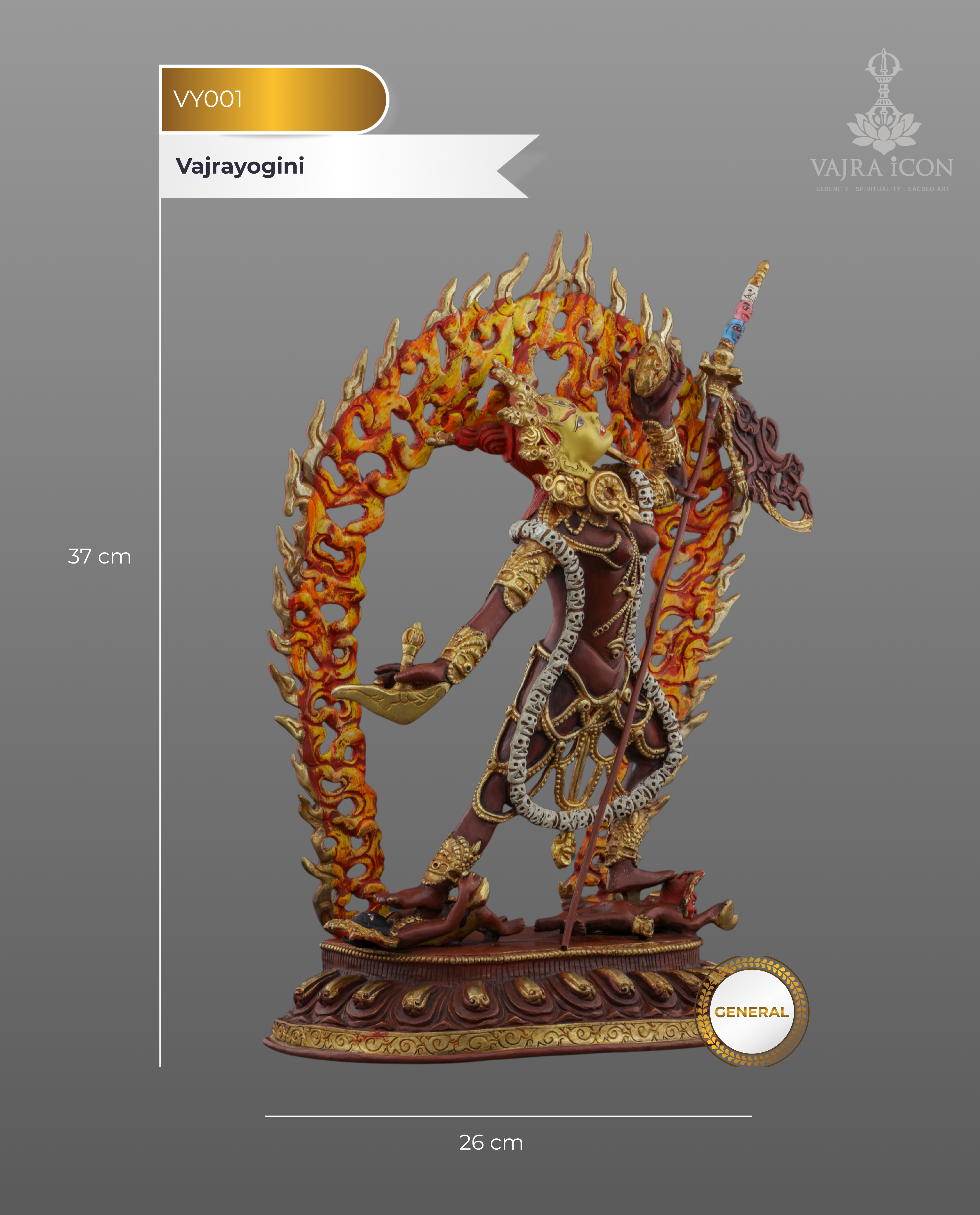 The Fierce Dakini | Nepalese Handmade Vajrayogini Statue