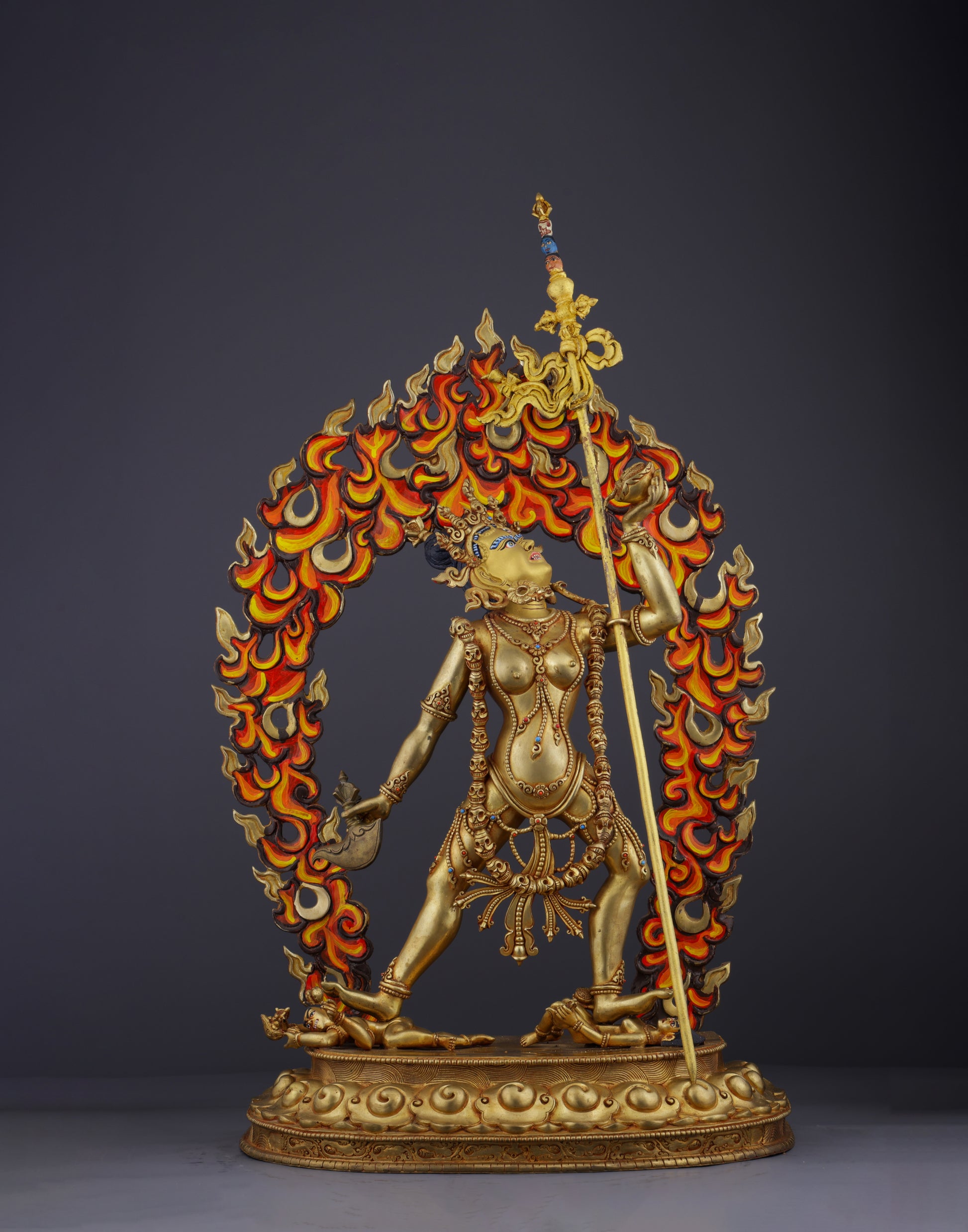 Sacred Feminine Power | Gold-Gilded Nepalese Vajrayogini Statue - Authentic Handcrafted Statue