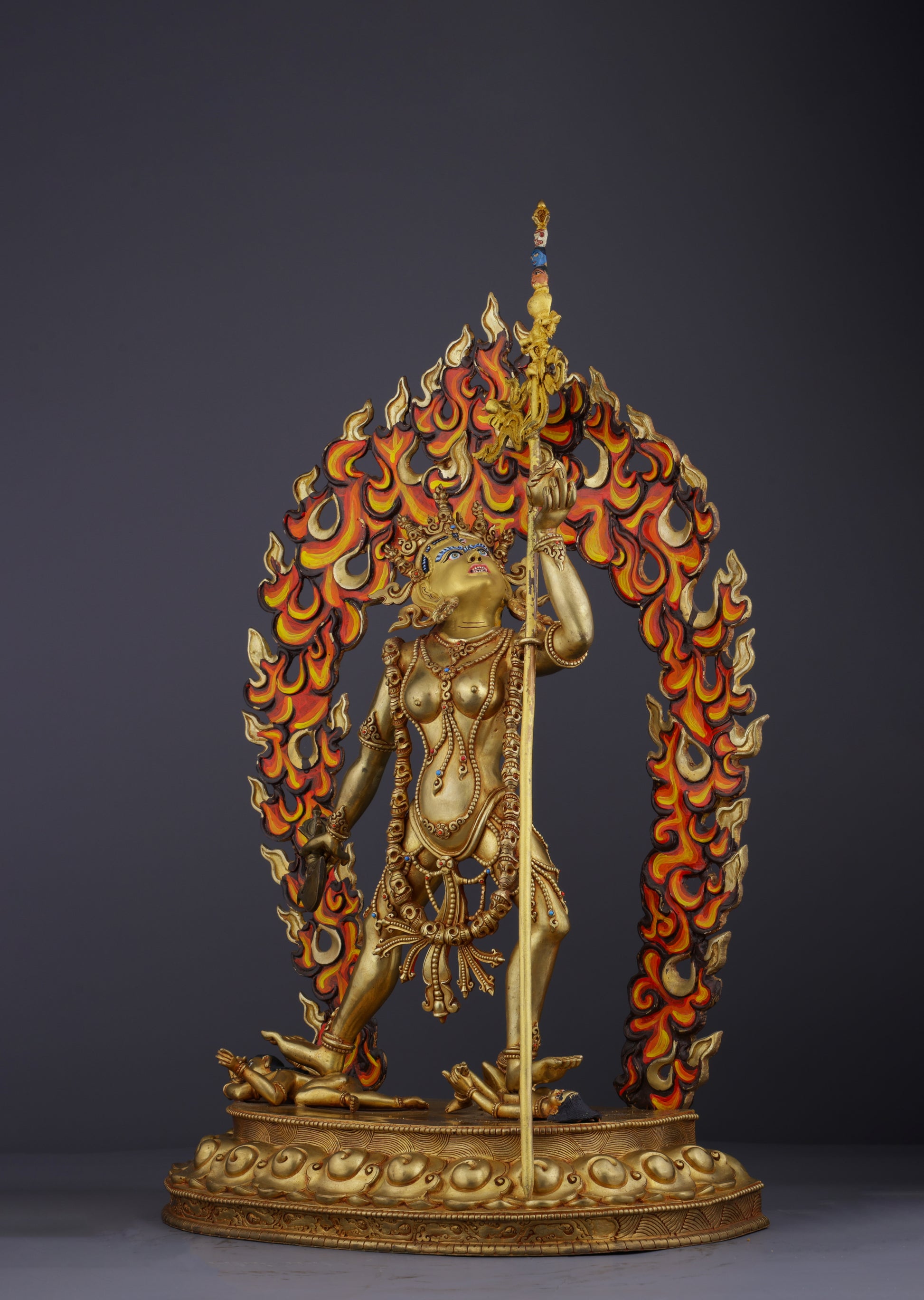 Sacred Feminine Power | Gold-Gilded Nepalese Vajrayogini Statue - Authentic Handcrafted Statue