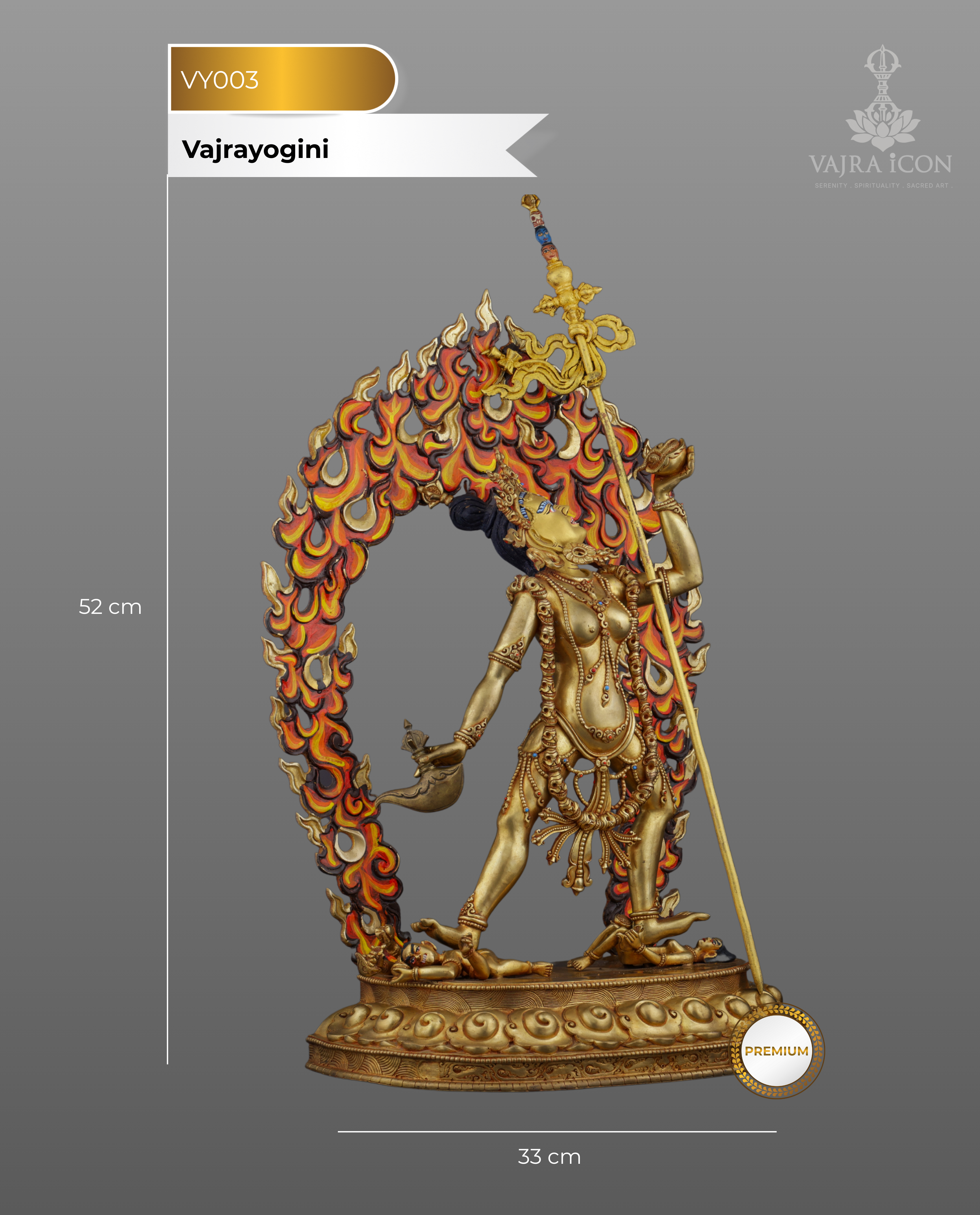 Sacred Feminine Power | Gold-Gilded Nepalese Vajrayogini Statue