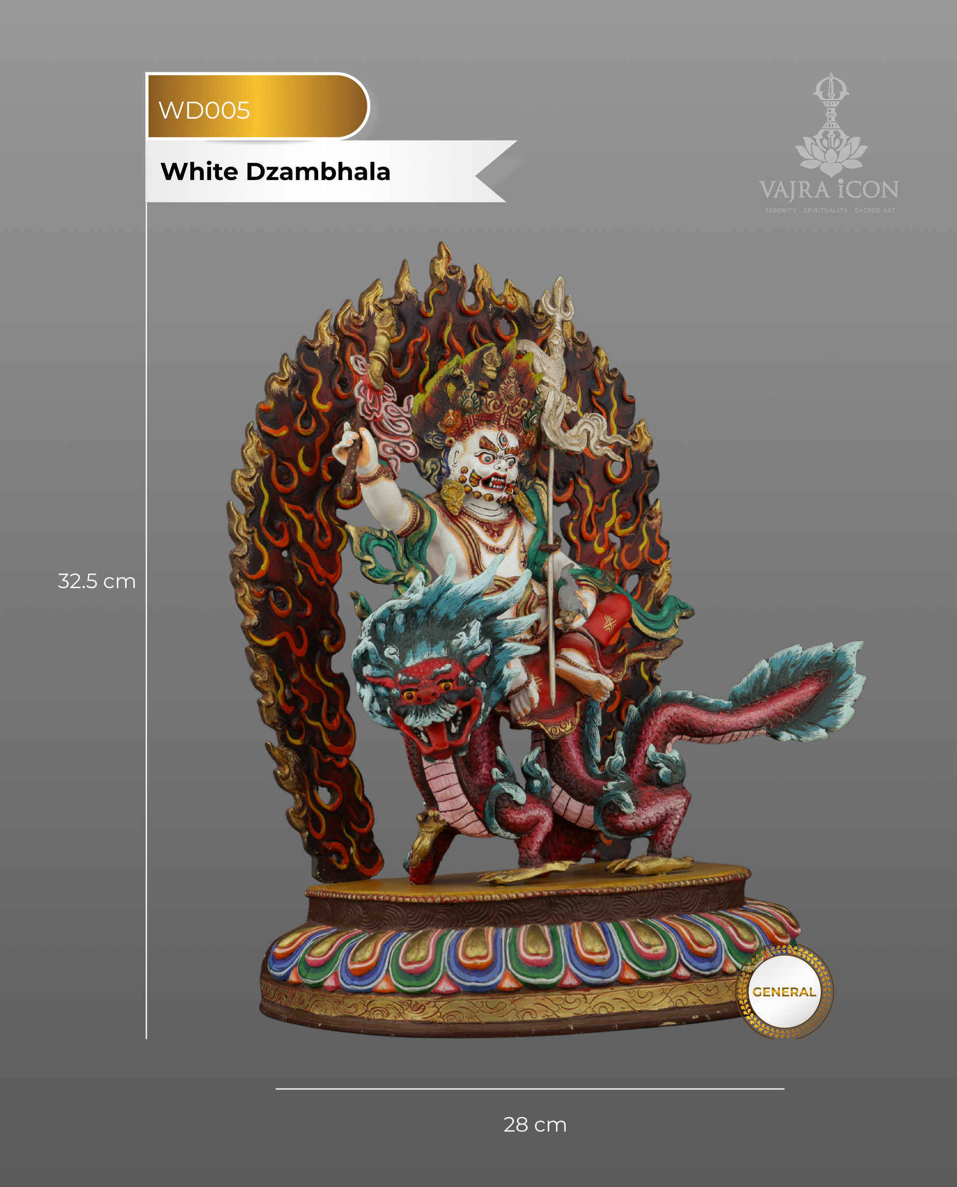 White Dzambhala Statue | Divine Bestower of Wealth and Prosperity - Authentic Handcrafted Statue
