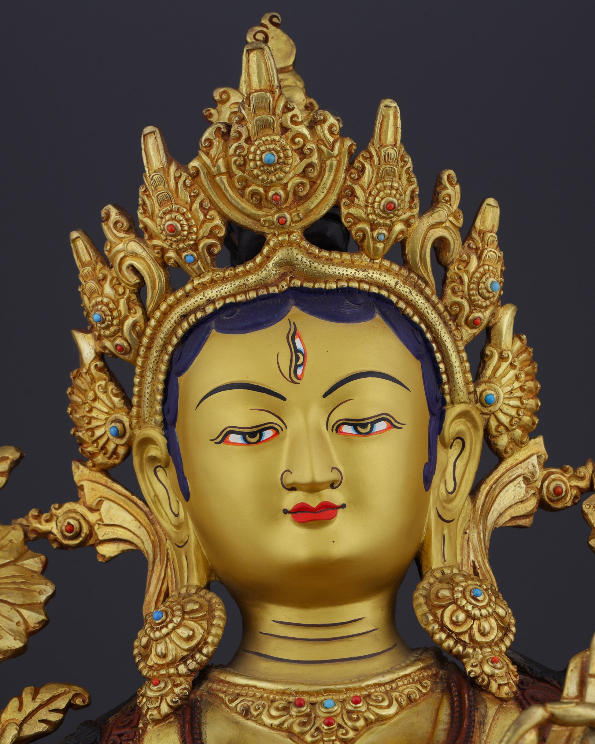 The Mother of Compassion | Majestic Nepalese White Tara Statue - Authentic Handcrafted Statue