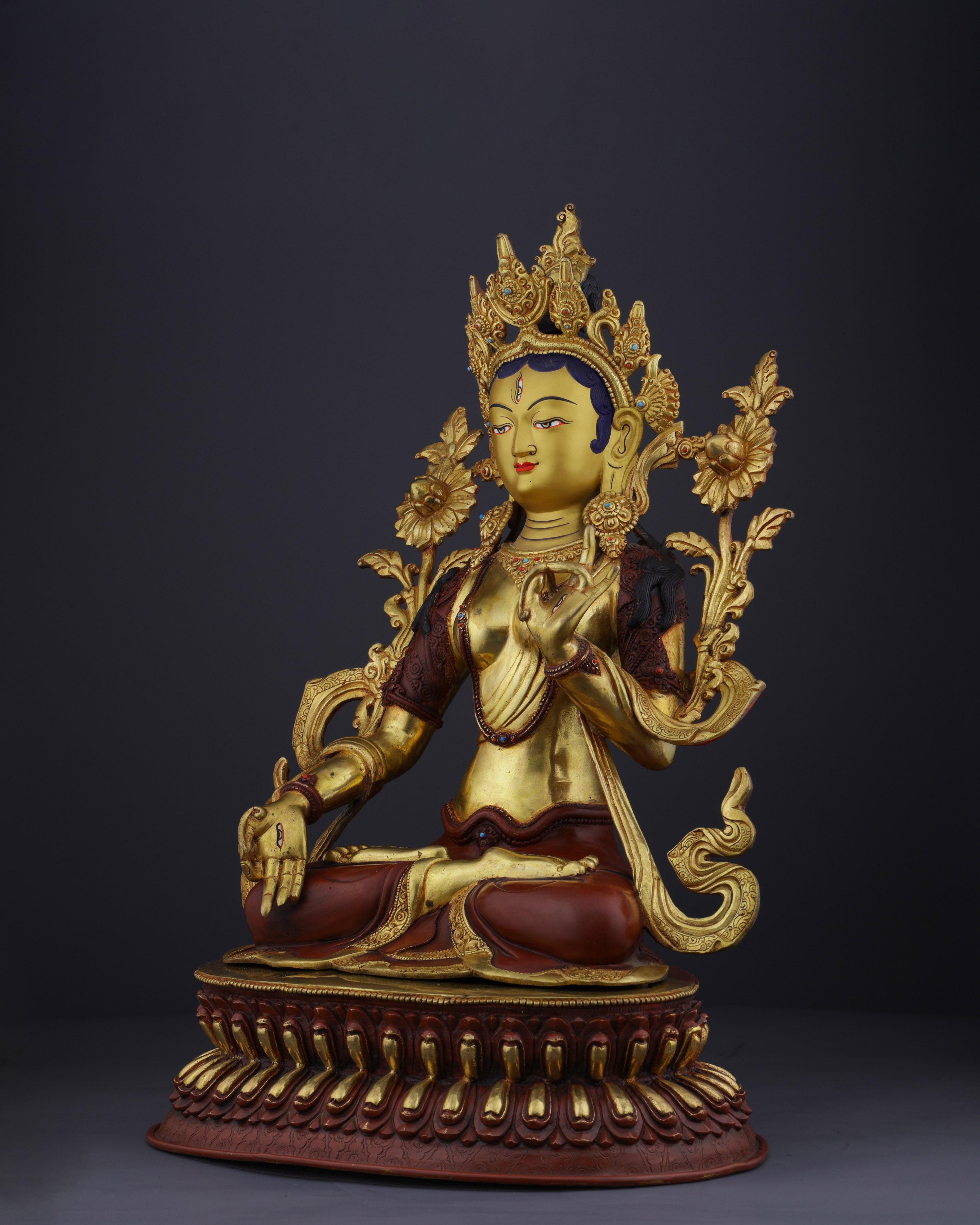 The Mother of Compassion | Majestic Nepalese White Tara Statue