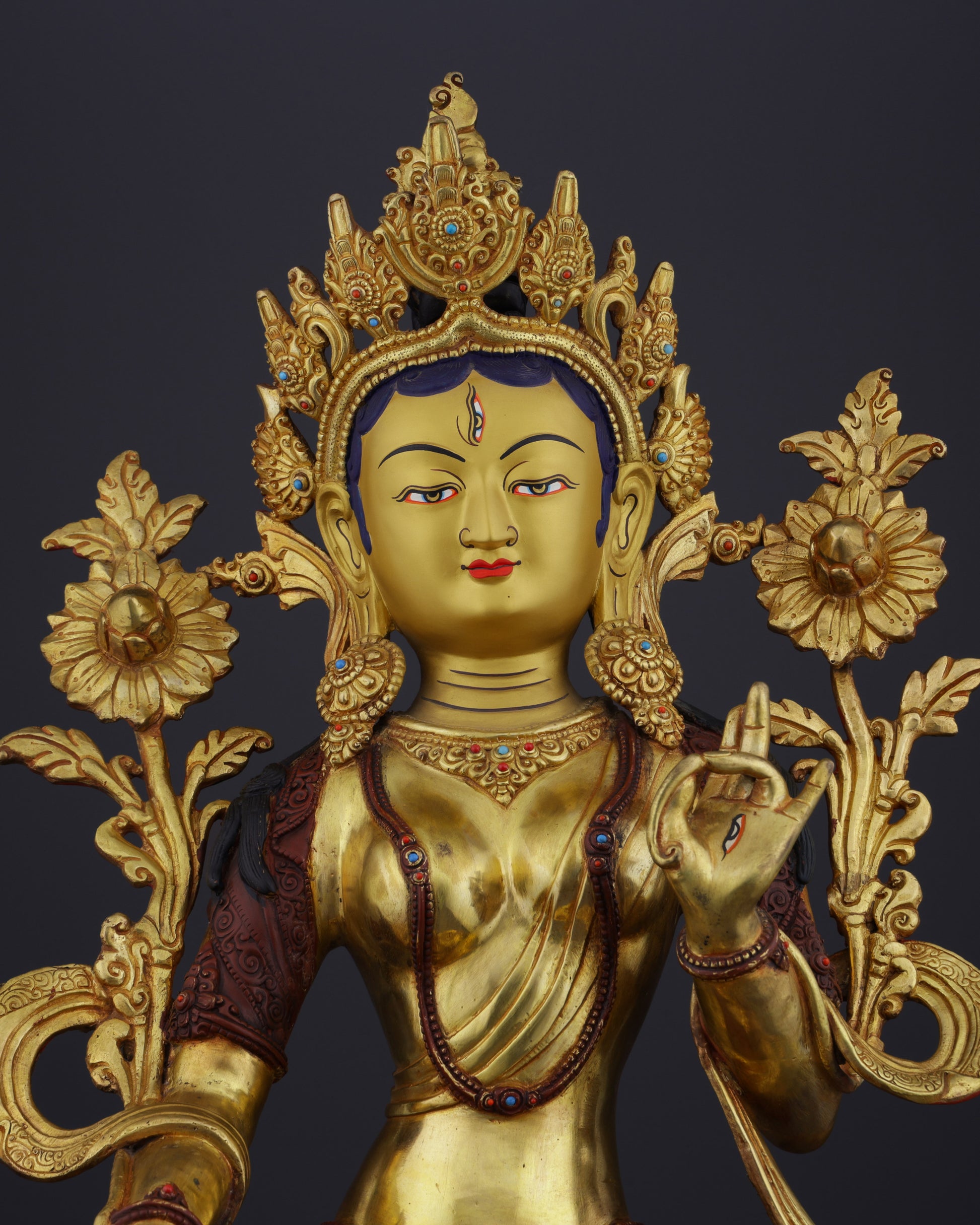 The Mother of Compassion | Majestic Nepalese White Tara Statue - Authentic Handcrafted Statue
