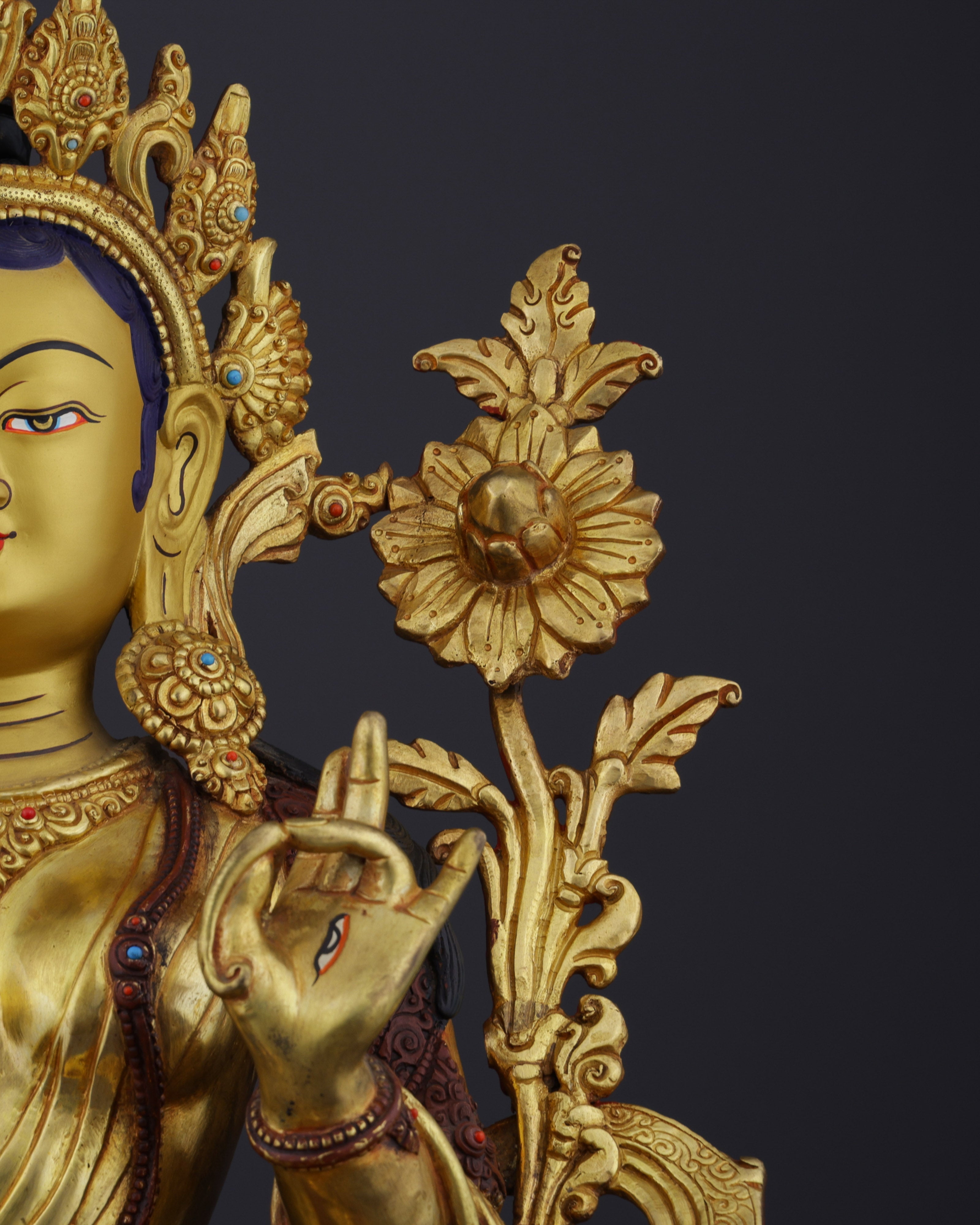 The Mother of Compassion | Majestic Nepalese White Tara Statue