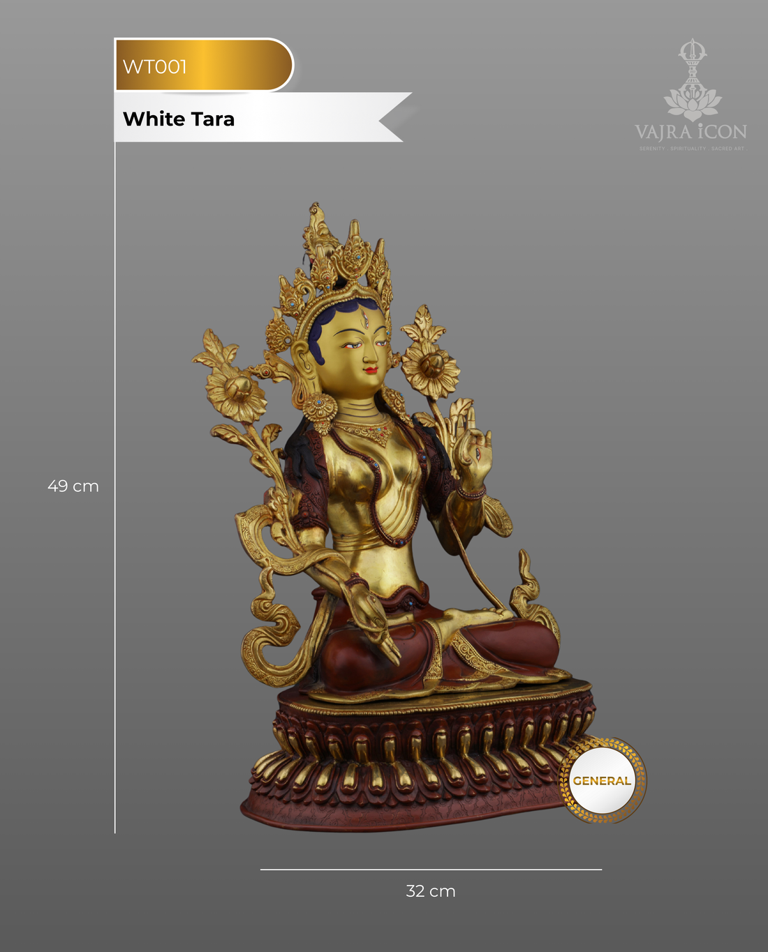 The Mother of Compassion | Majestic Nepalese White Tara Statue - Handcrafted Buddhist Statue - Authentic Sacred Art