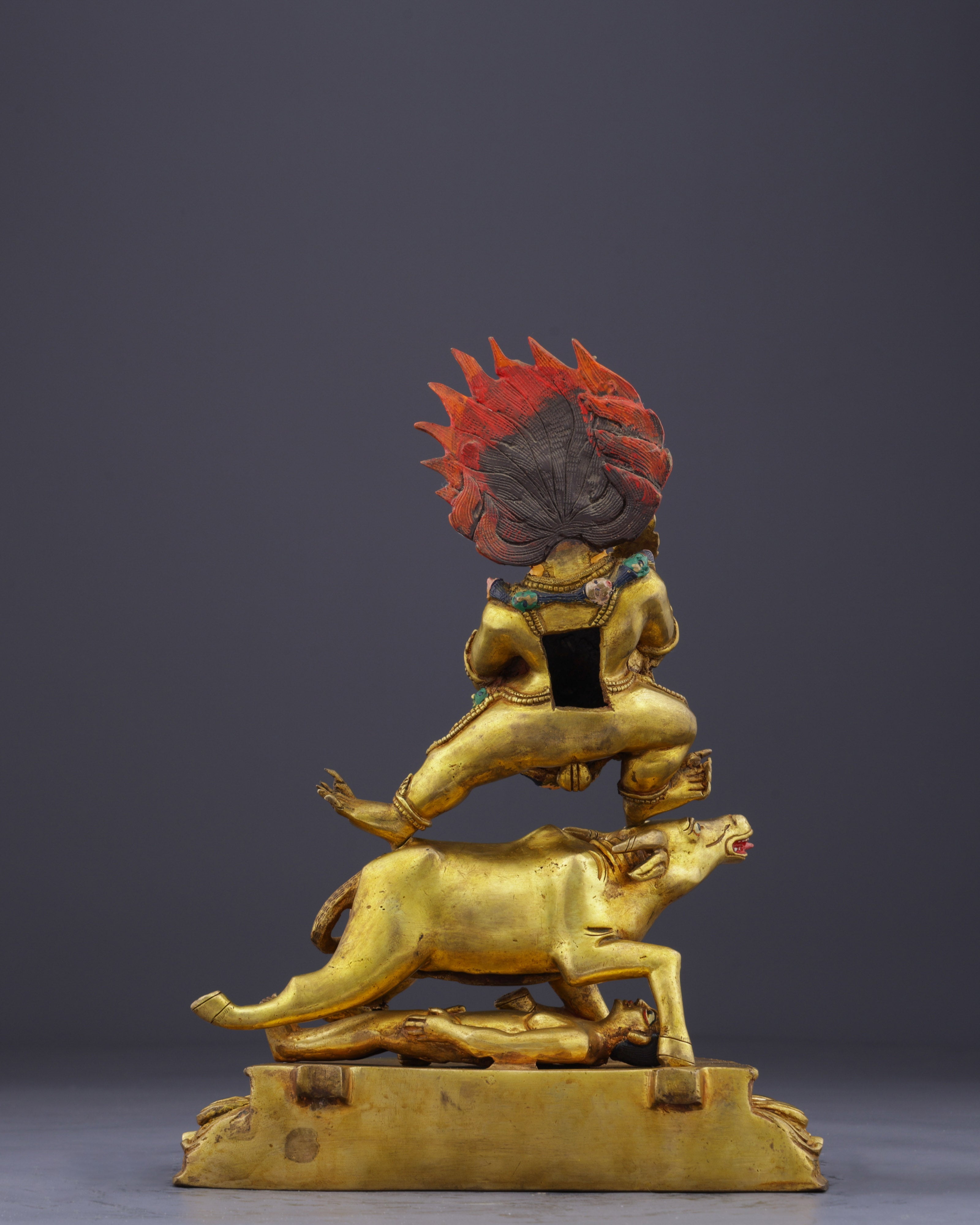 Golden Guardian of Enlightenment | Handcrafted Gold-Gilded Yamantaka Statue