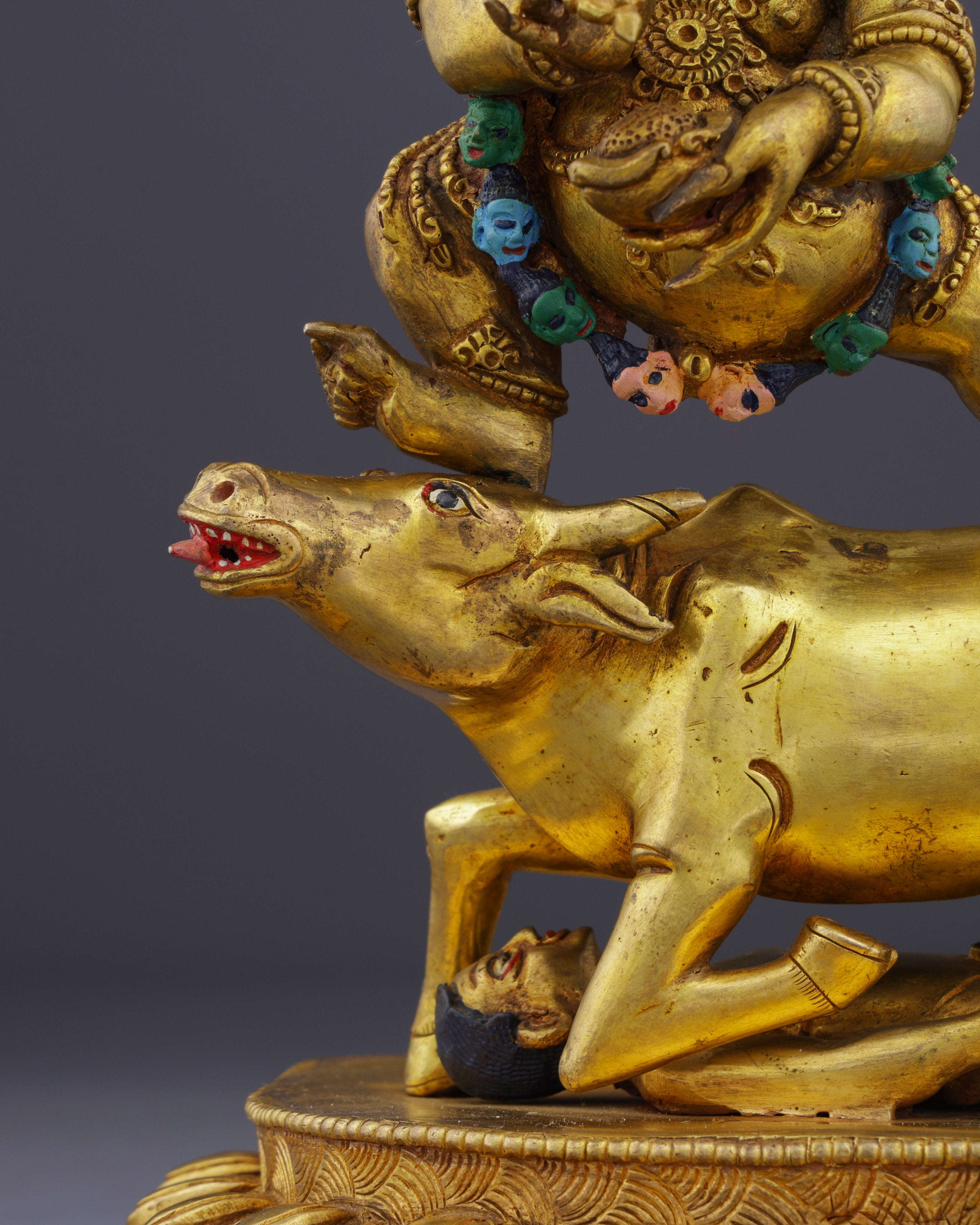 Golden Guardian of Enlightenment | Handcrafted Gold-Gilded Yamantaka Statue