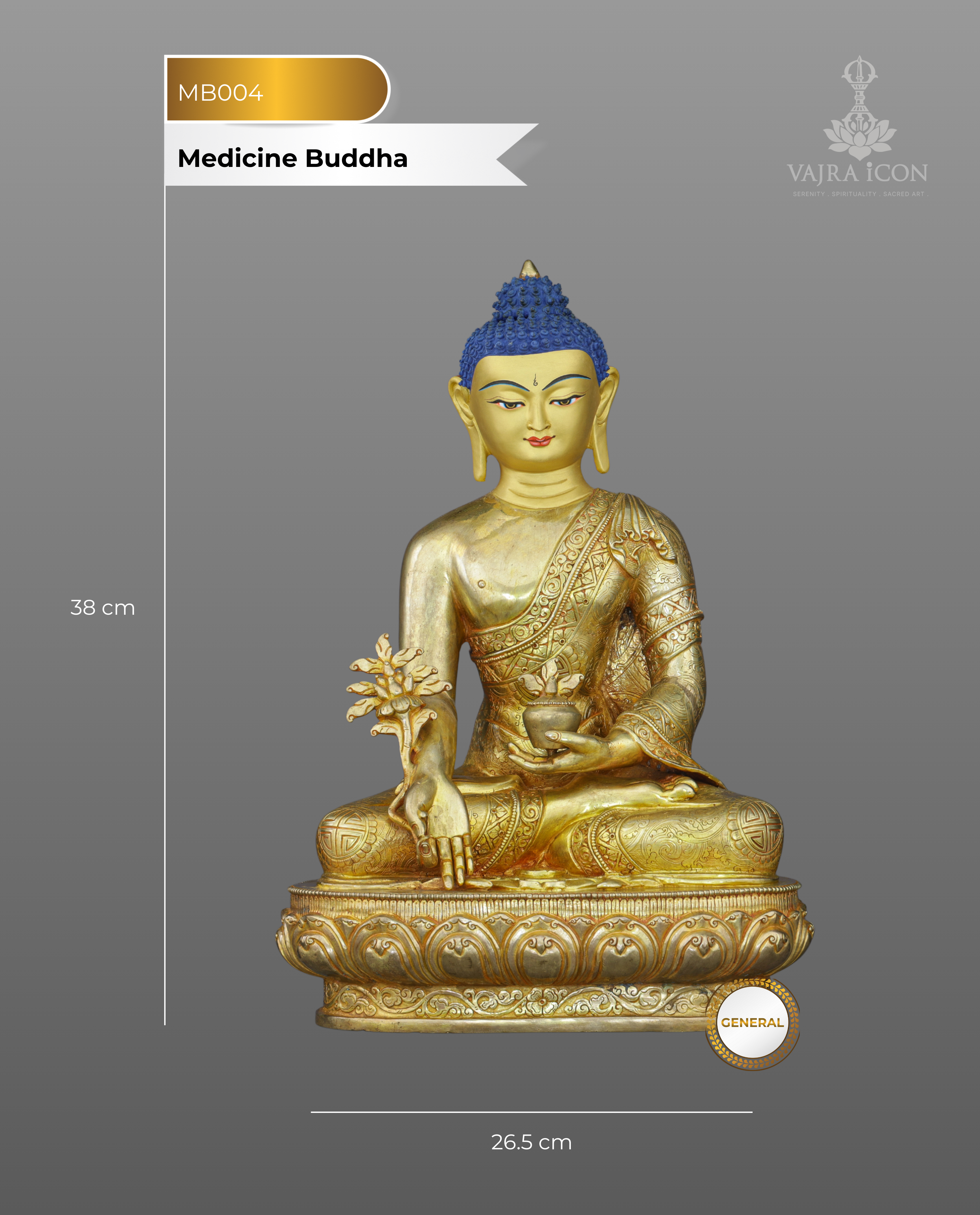 Healing Radiance | Exquisite 24K Gold Medicine Buddha Statue