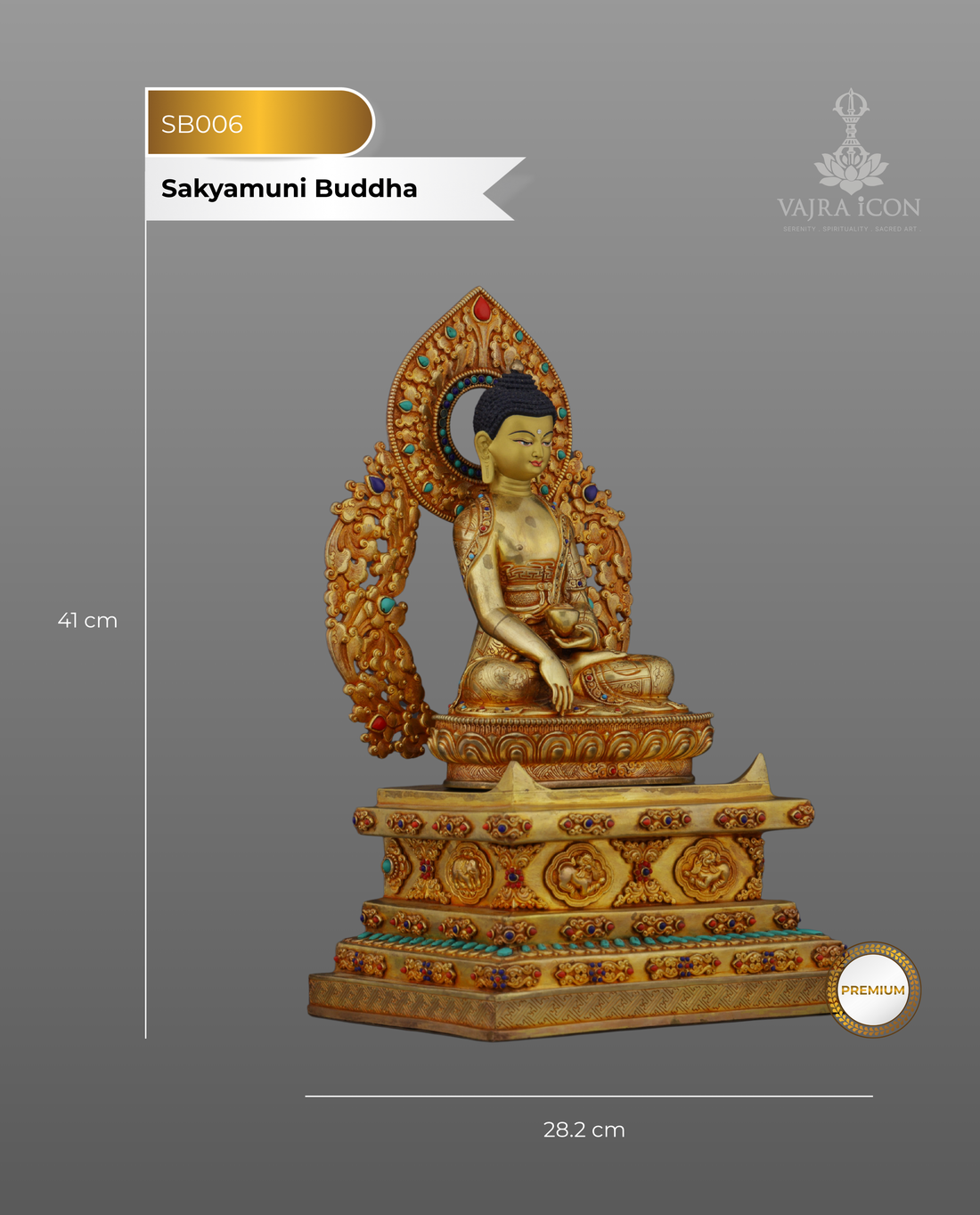 Exquisite Nepalese Handmade Sakyamuni Buddha With Throne Statue | A Masterpiece of Sacred Art - Handcrafted Buddhist Statue - Authentic Sacred Art