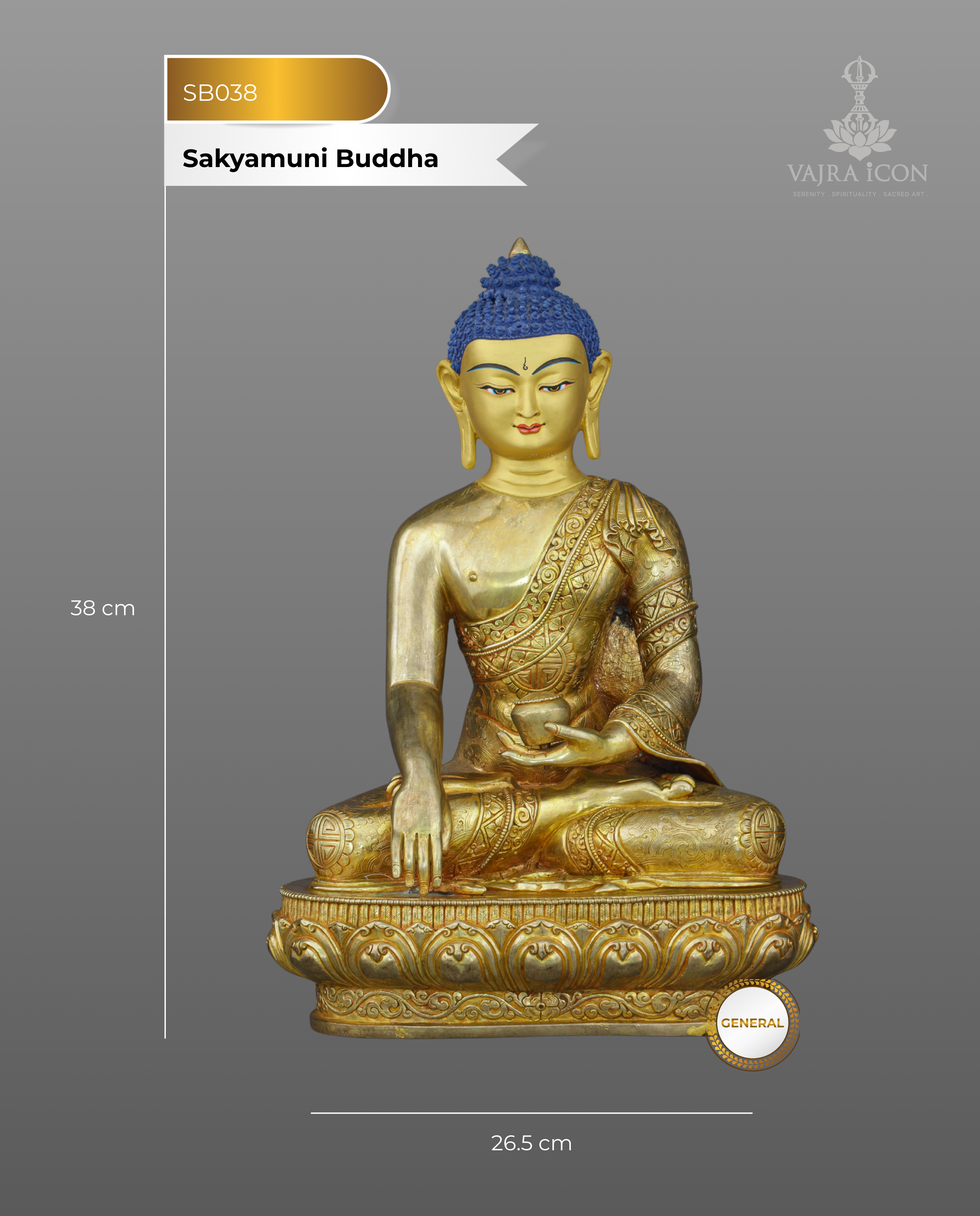 Enlightenment Embodied | Stunning 24K Gold Sakyamuni Buddha Statue