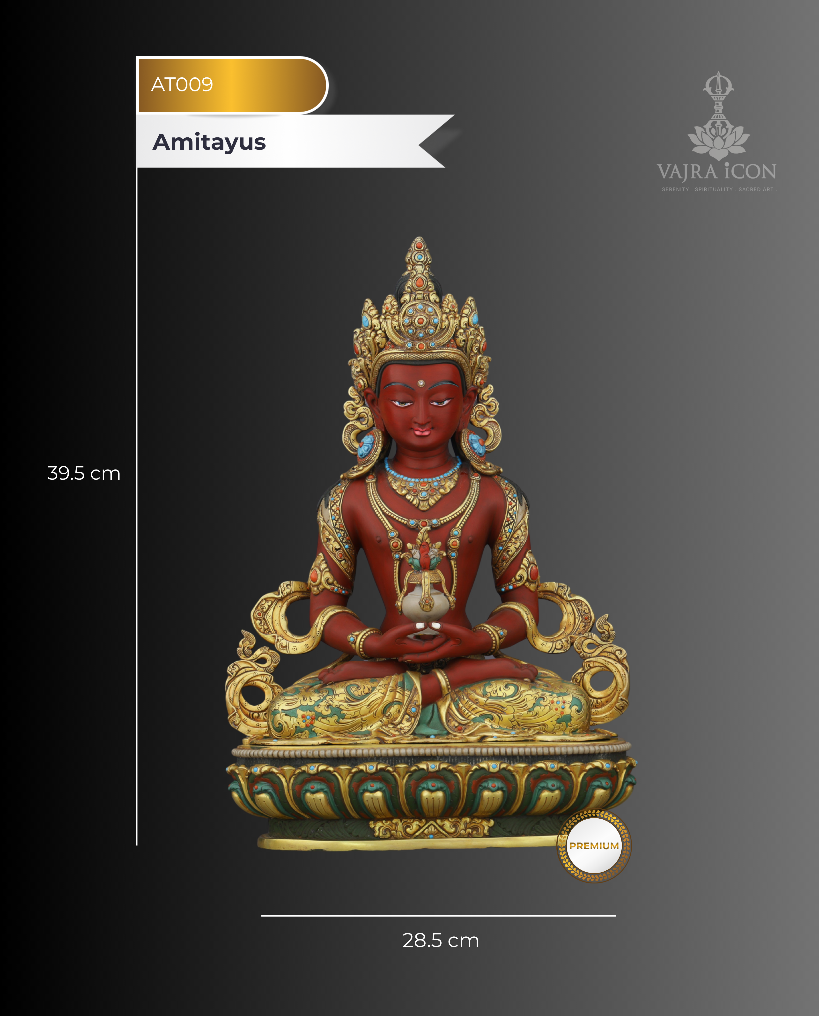 Exquisite 24K Gold Gilded Amitayus Statue | A Nepalese Treasure of Eternal Life