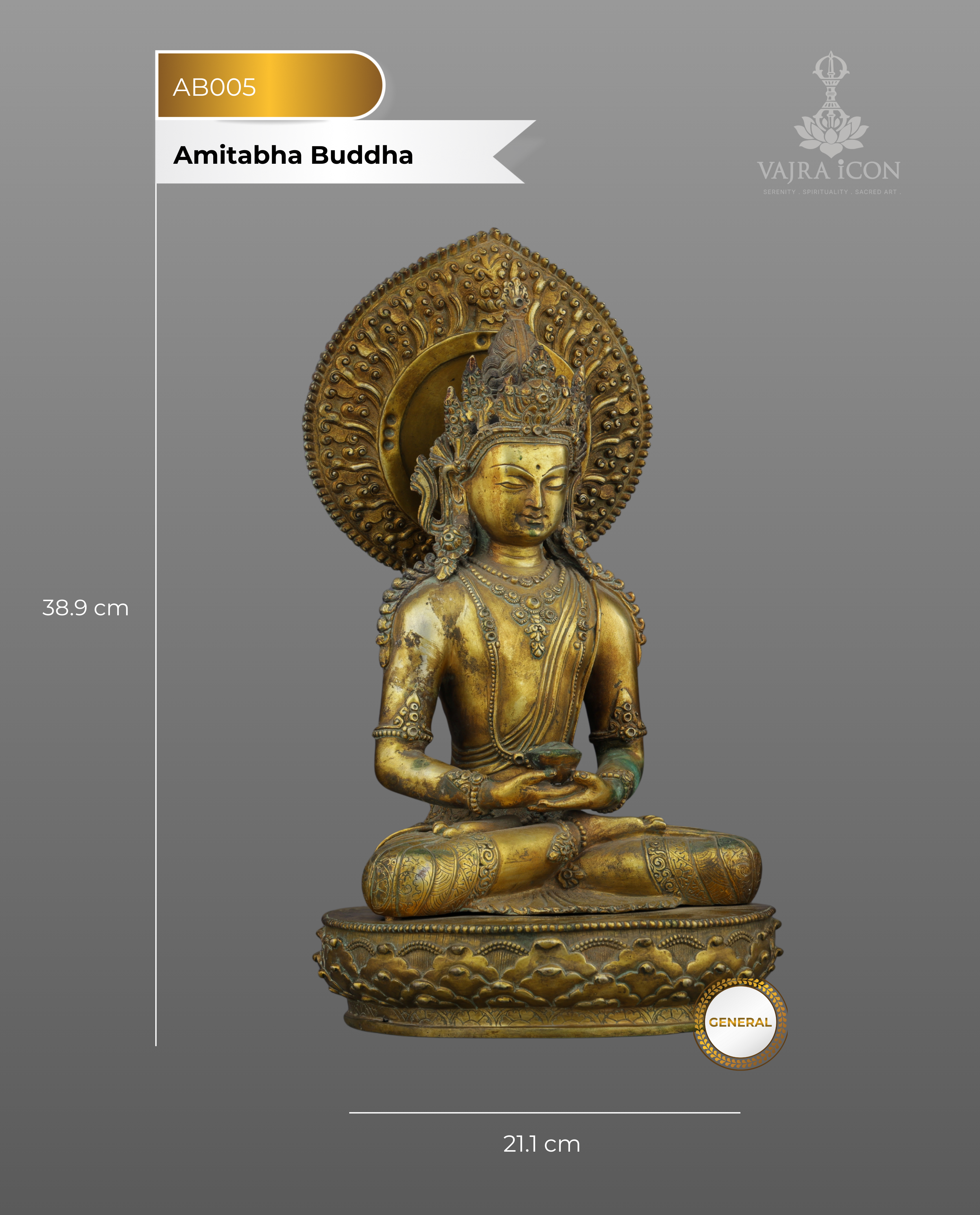 Eternal Radiance | Antique Amitabha Buddha Statue