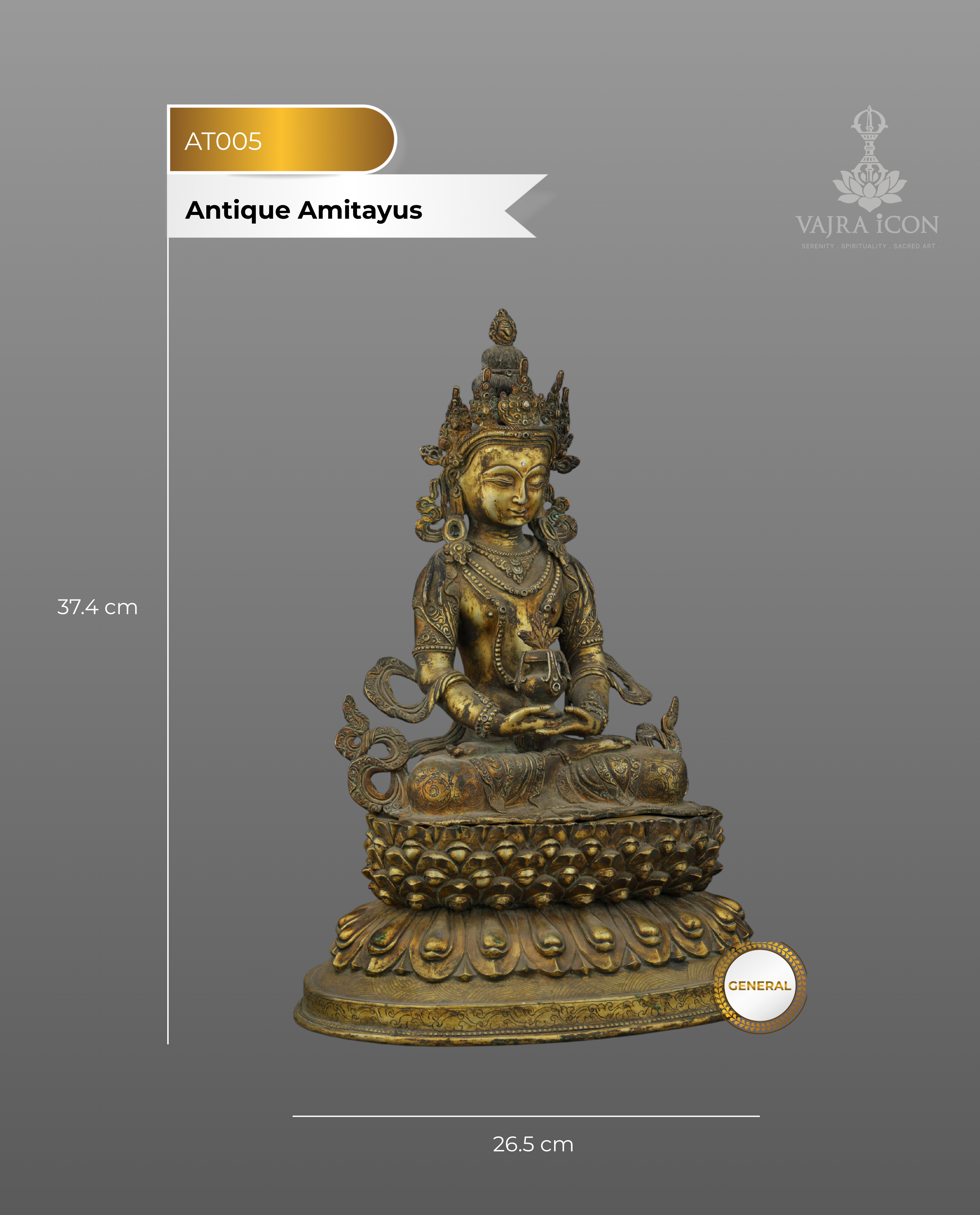 Antique Amitayus Statue | Eternal Life Buddha
