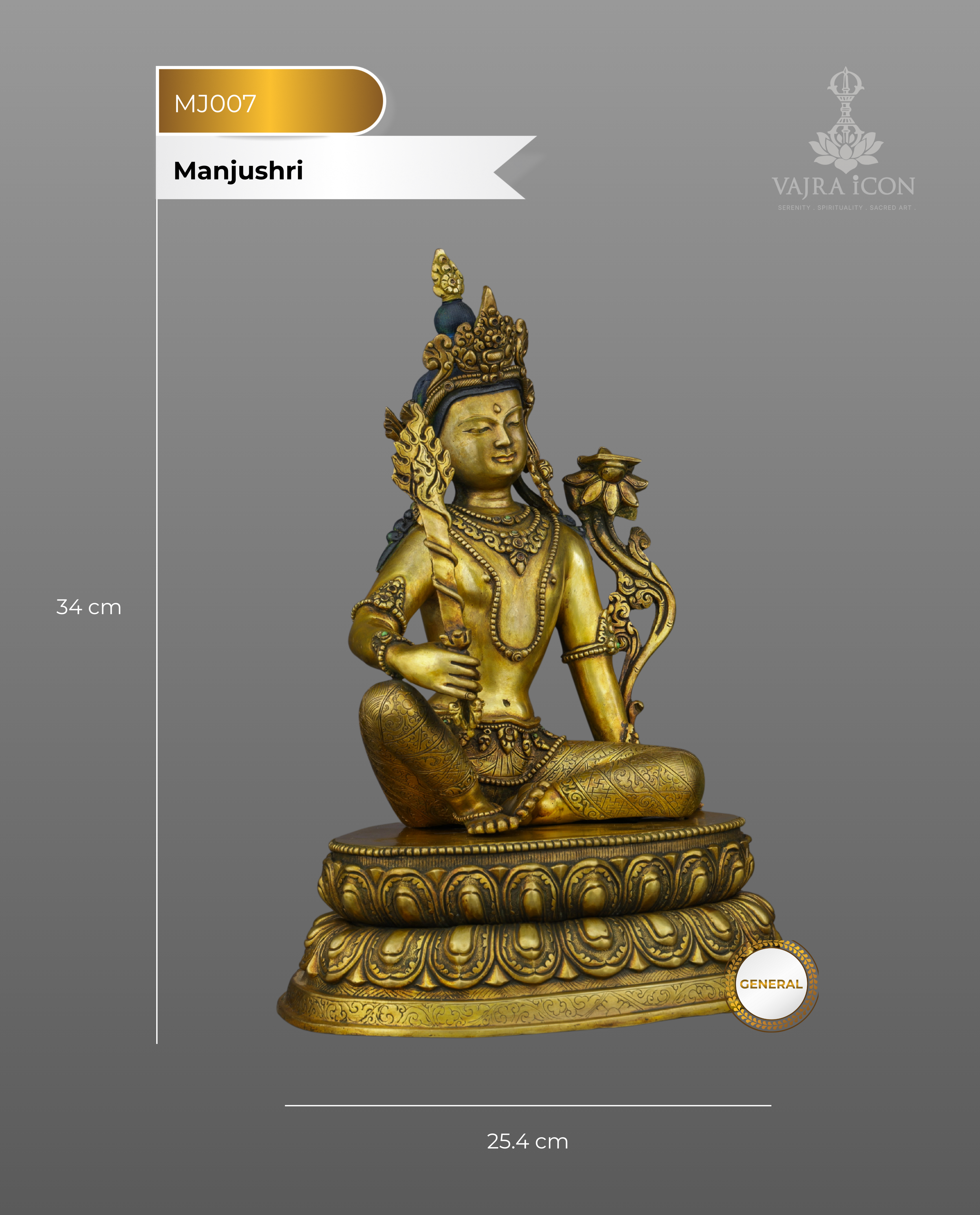 Divine Wisdom Embodied | Magnificent Antique Manjushri Statue