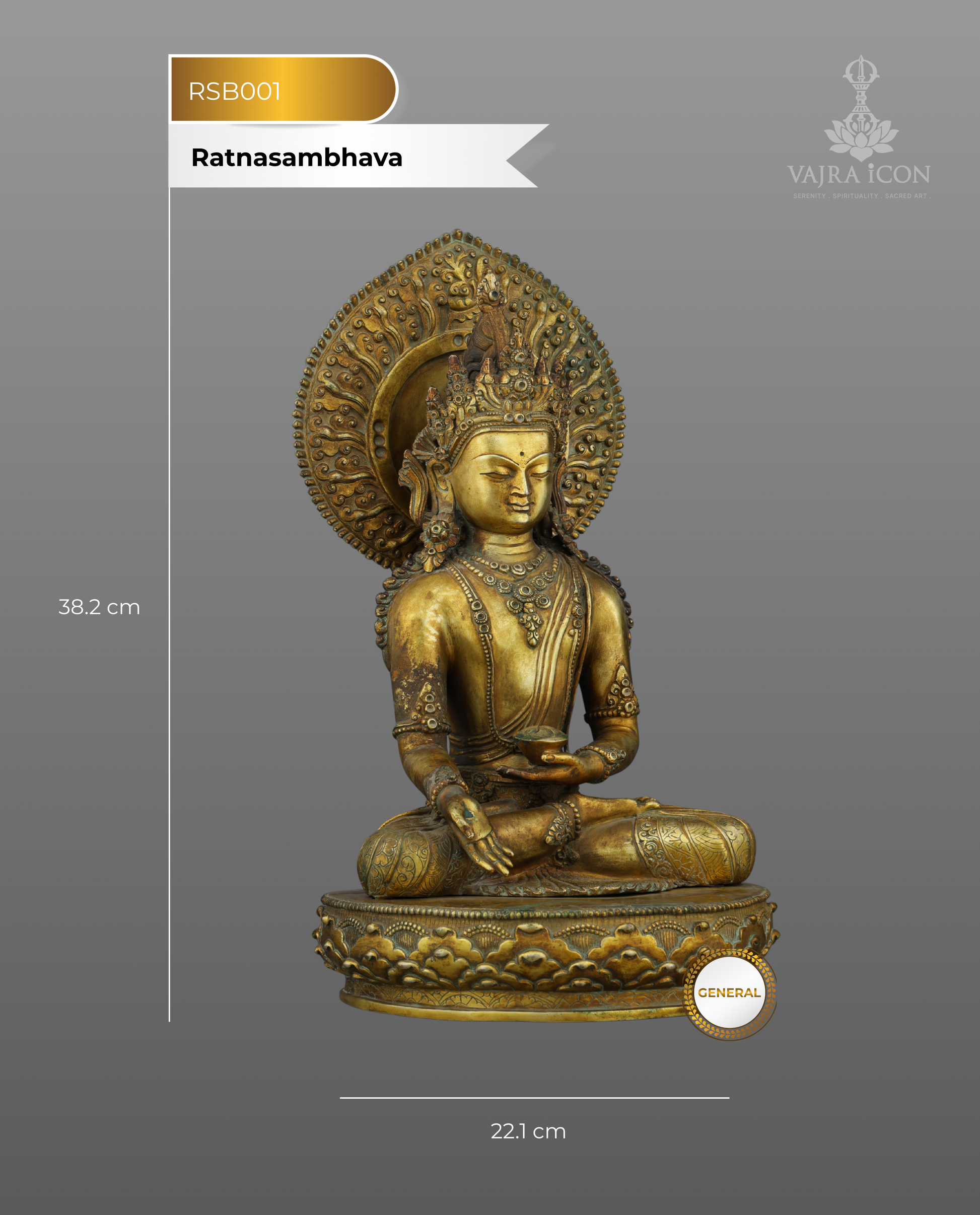 Antique Ratnasambhava Buddha Statue | A Treasure of Himalayan Artistry - Authentic Handcrafted Statue