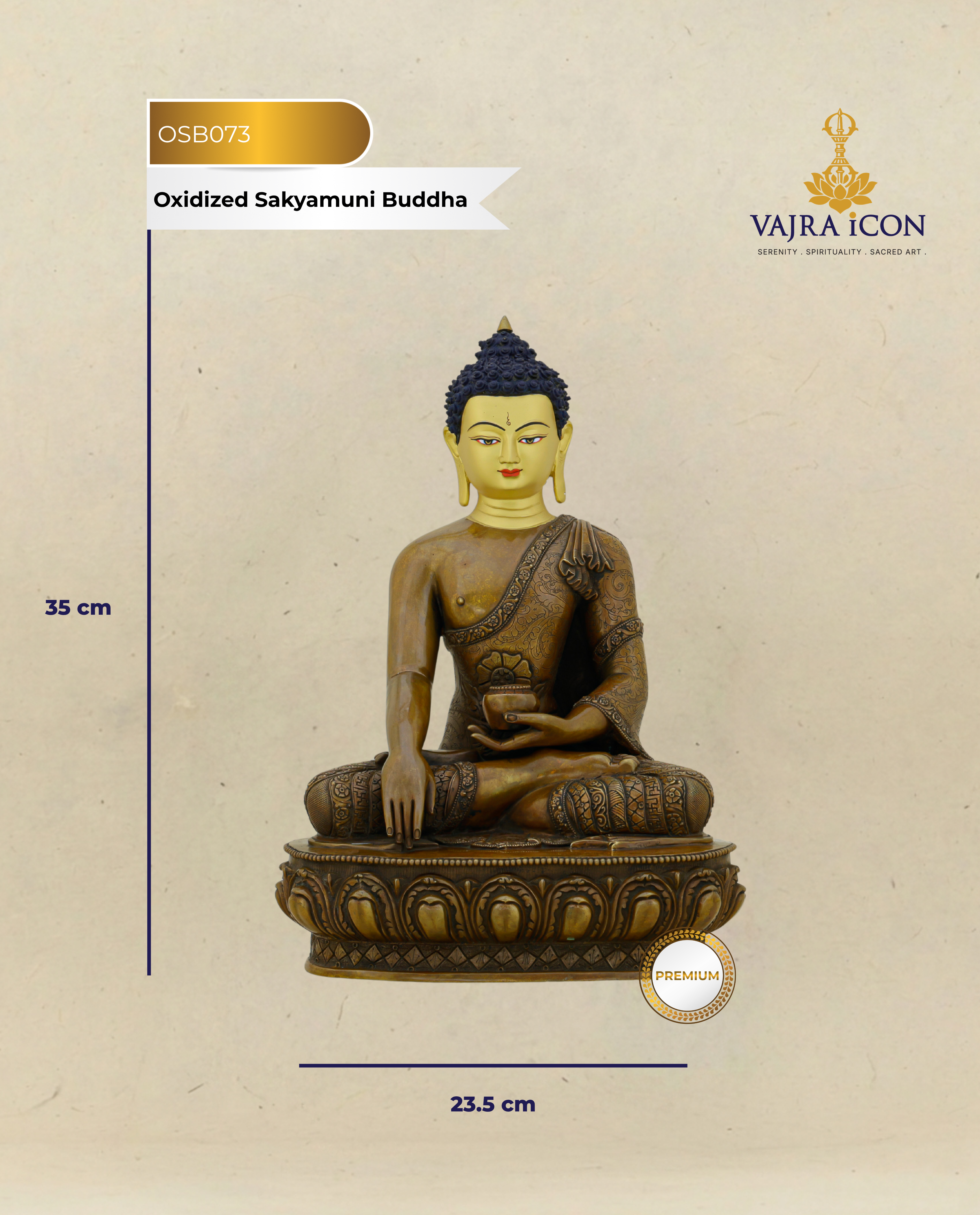 Golden Face, Ancient Soul | Oxidized Sakyamuni Buddha Statue