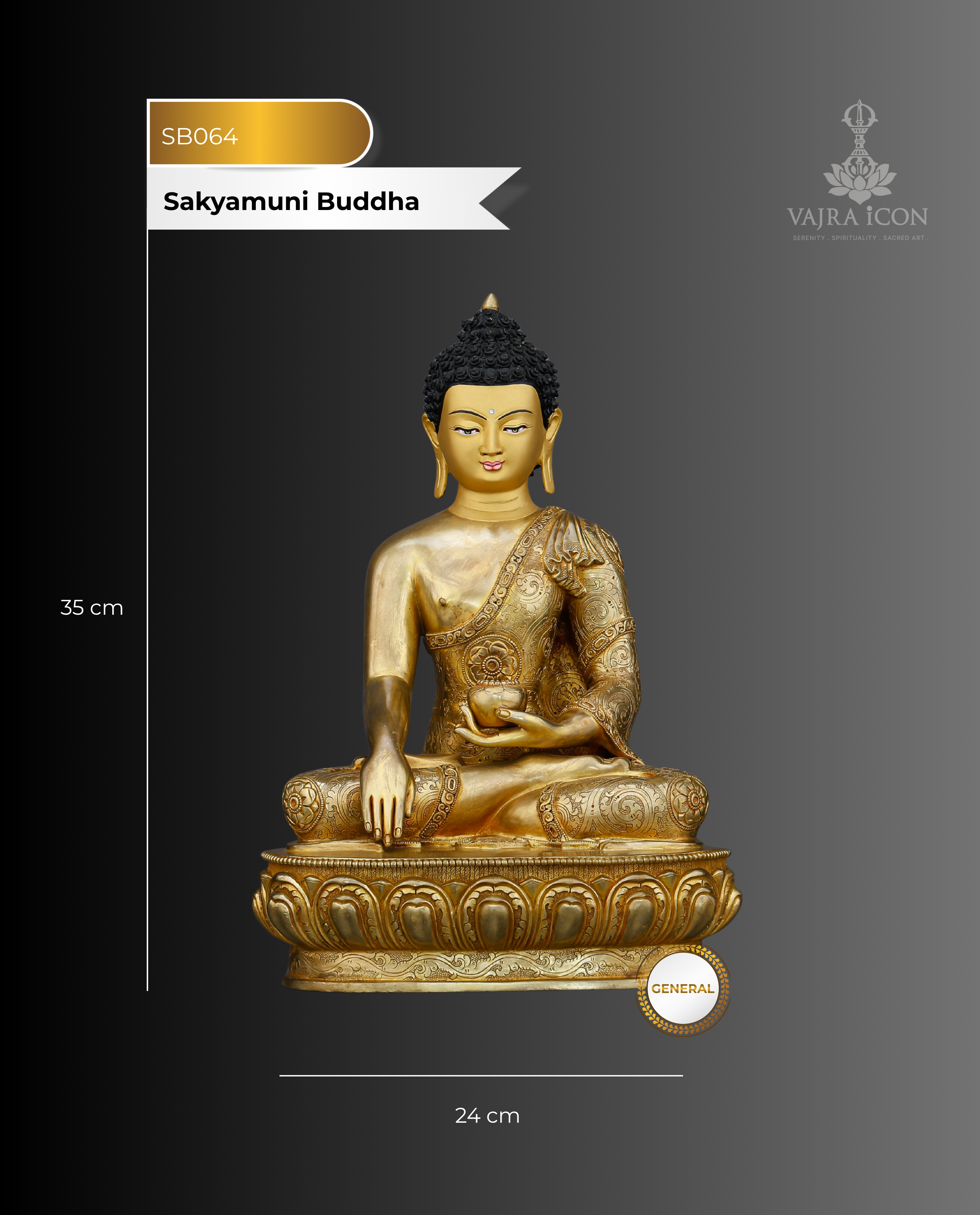 The Awakened One in Gold | 24K Gold Gilded Sakyamuni Buddha From Nepal