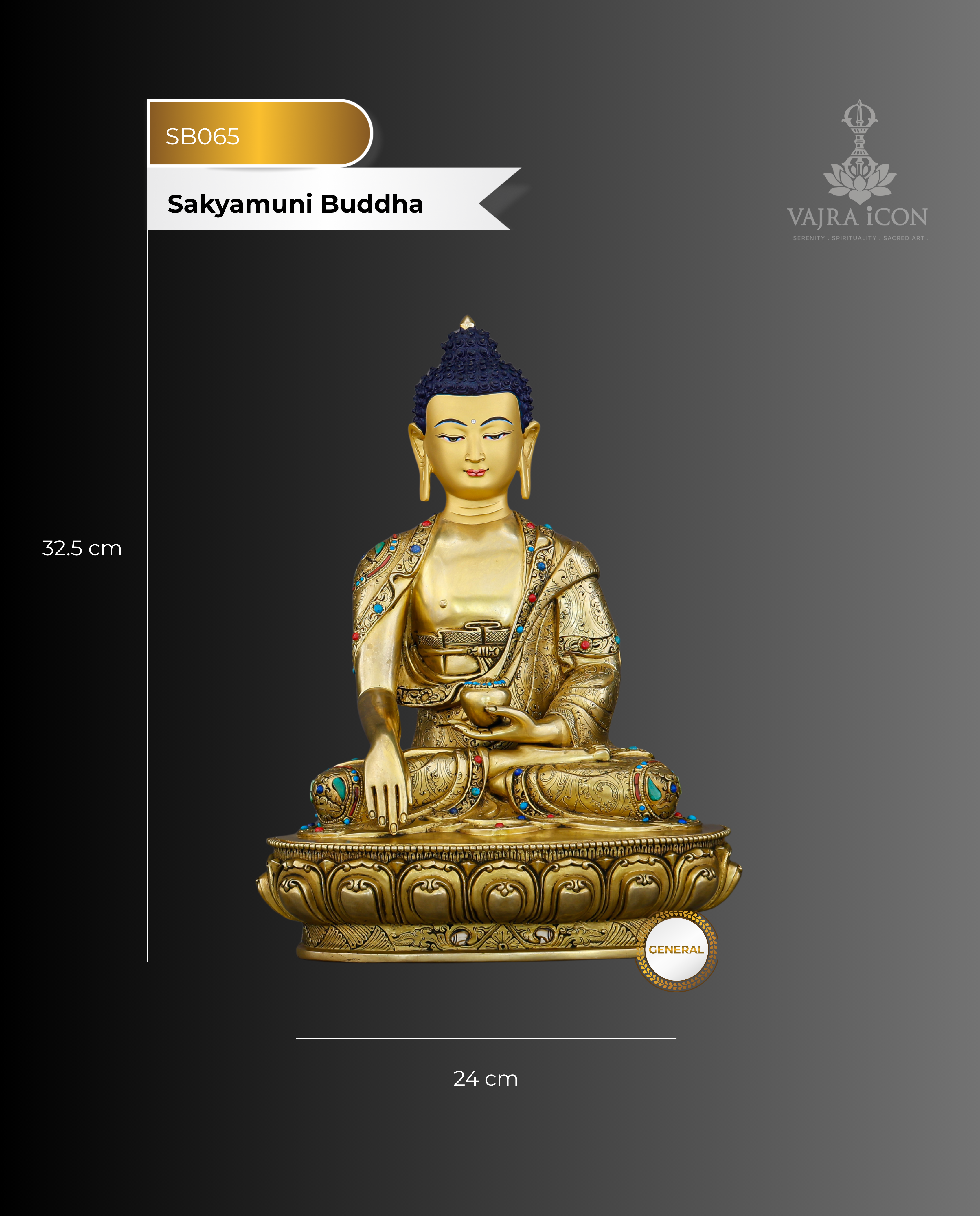 Gold and Stillness, Perfectly Unified | Jewelled Sakyamuni Buddha From Nepal