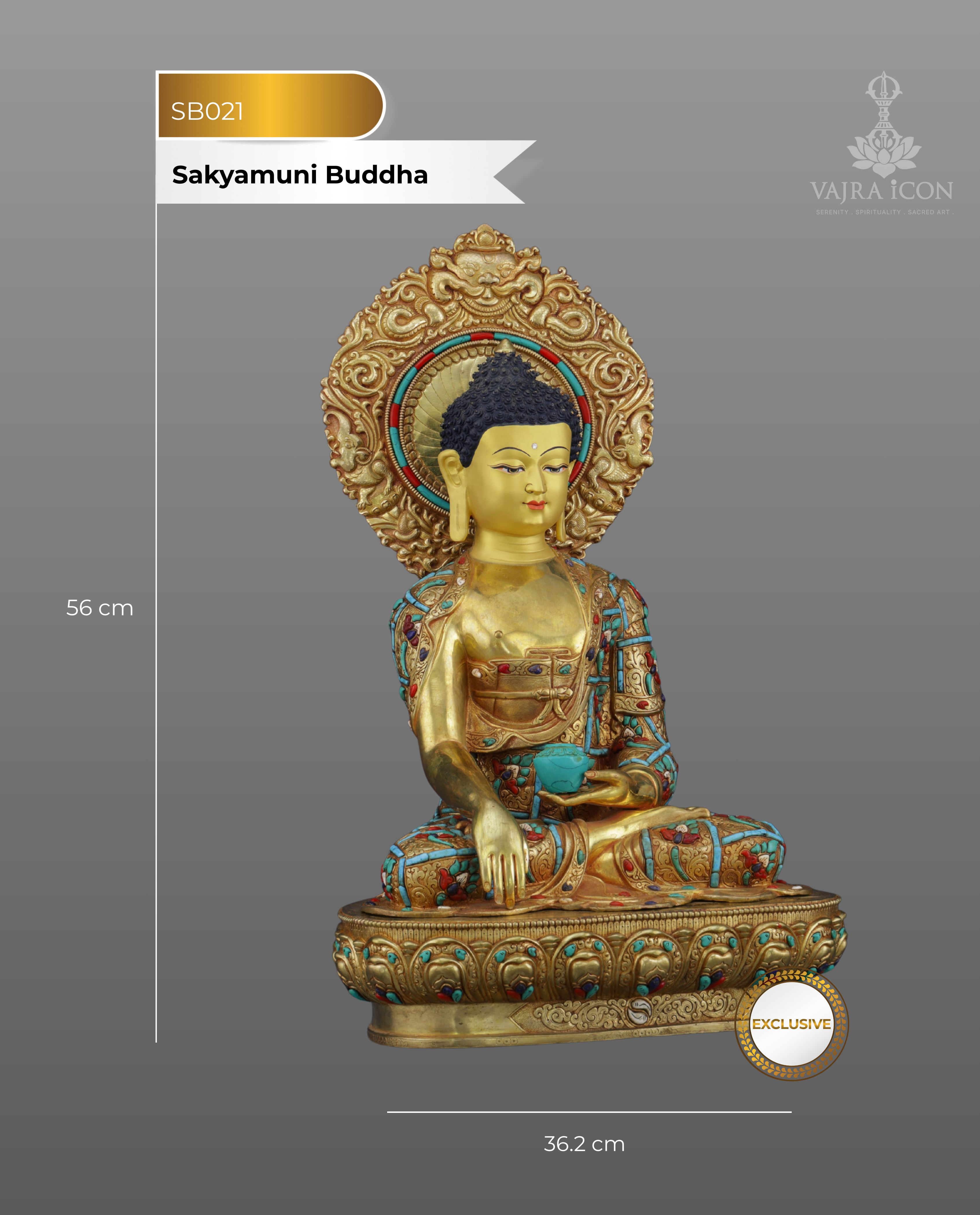 Sakyamuni Buddha Statue | Magnificent Enlightenment in Gold and Gems