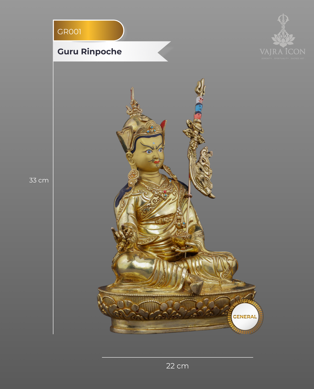 The Golden Treasure | Authentic Guru Rinpoche Padmasambhava Statue