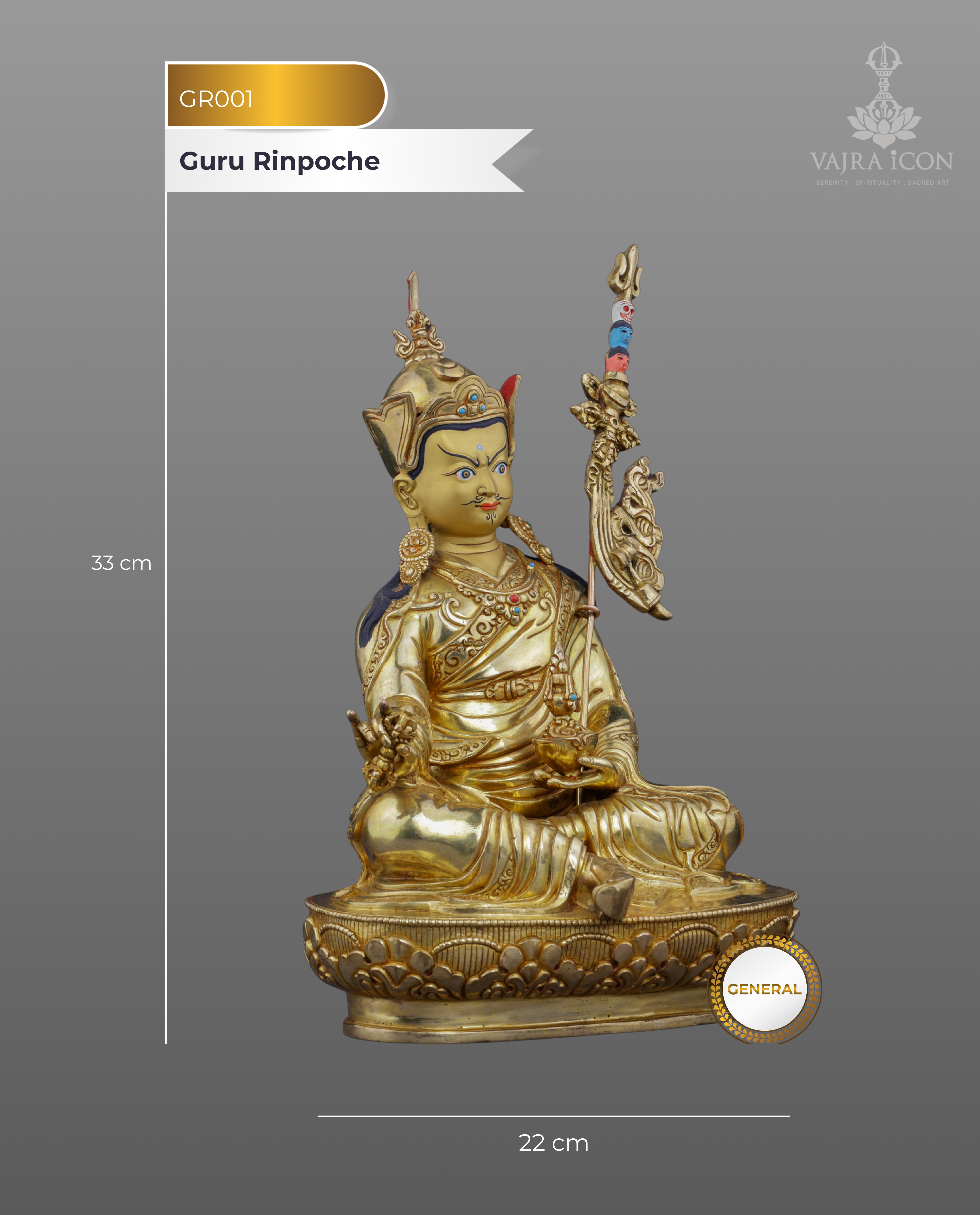 The Golden Treasure | Authentic Guru Rinpoche Padmasambhava Statue