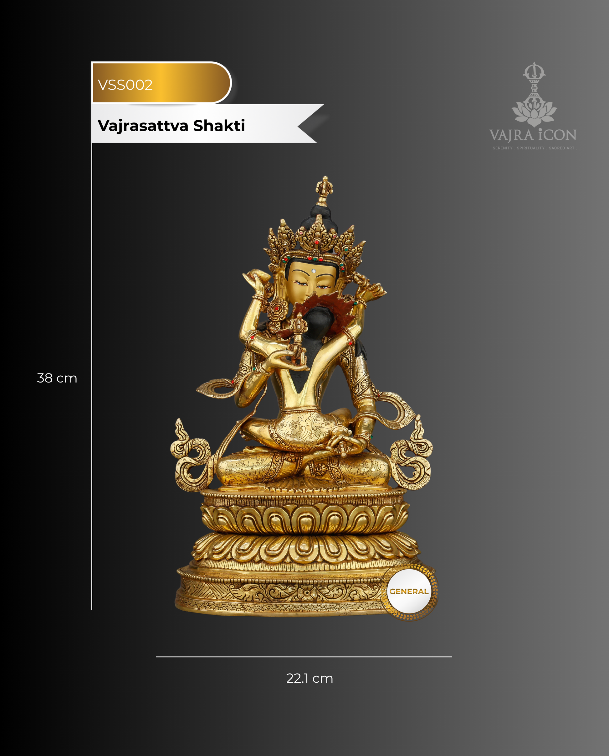 Purity in Sacred Embrace | Vajrasattva Shakti Statue That Unites Diamond Clarity With the Bliss of Liberation - Authentic Handcrafted Statue