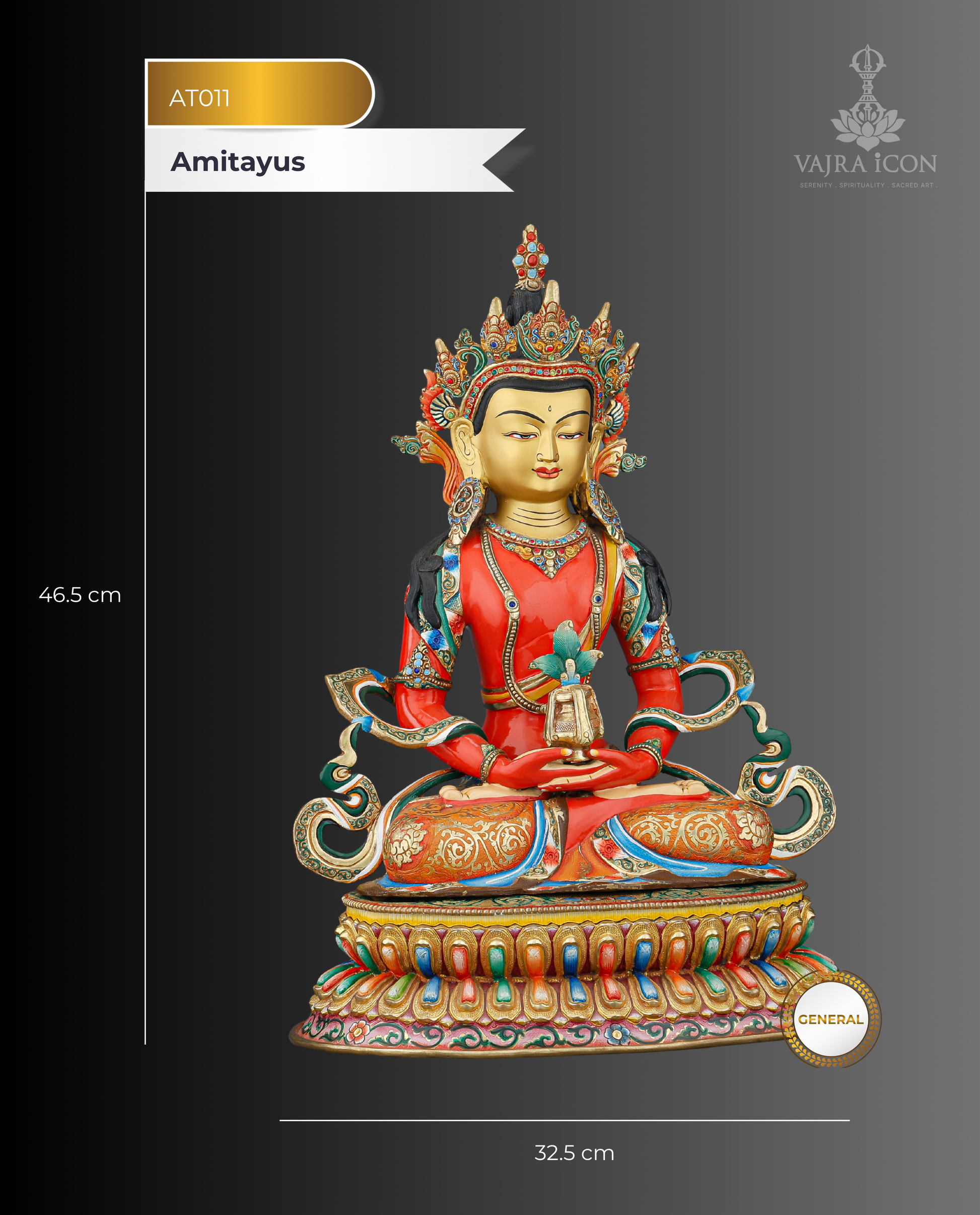 Eternal Life | Magnificent Jeweled Amitayus Statue from Nepal's Master Craftsmen - Authentic Handcrafted Statue