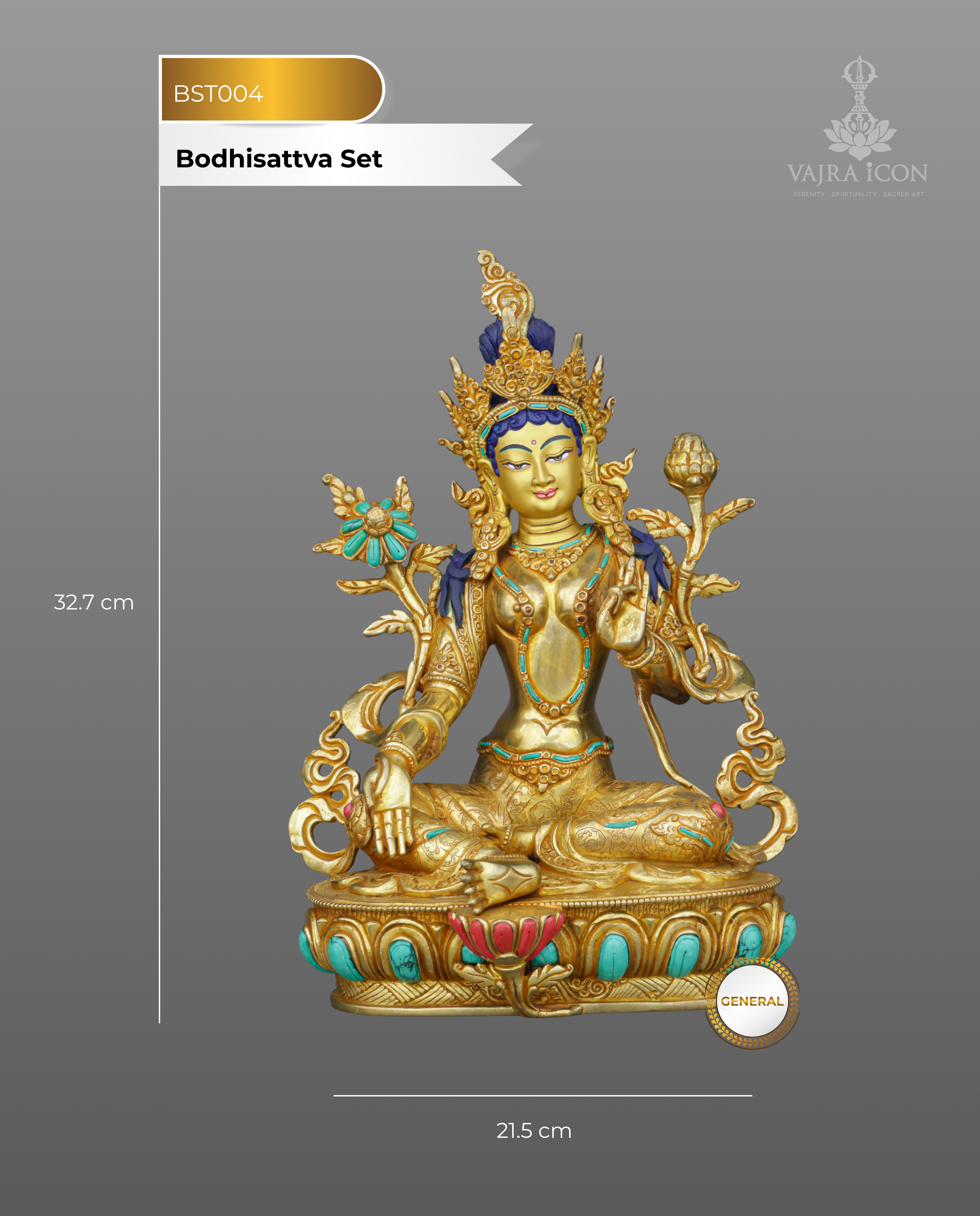 Radiant Golden Bodhisattva Set | Five Celestial Protectors in Luminous Splendor