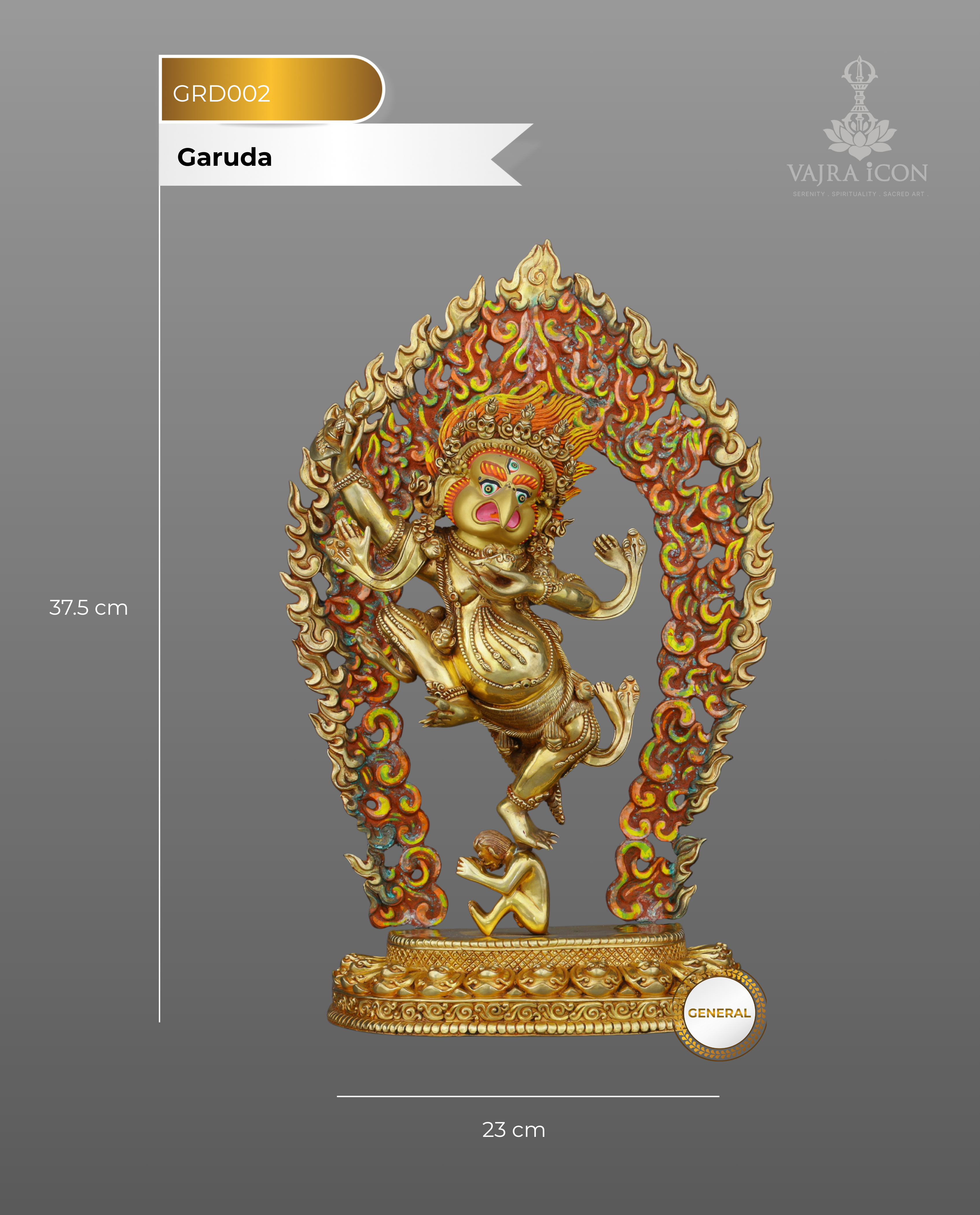 Divine Protector in Flight | Handcrafted Nepalese Garuda Statue