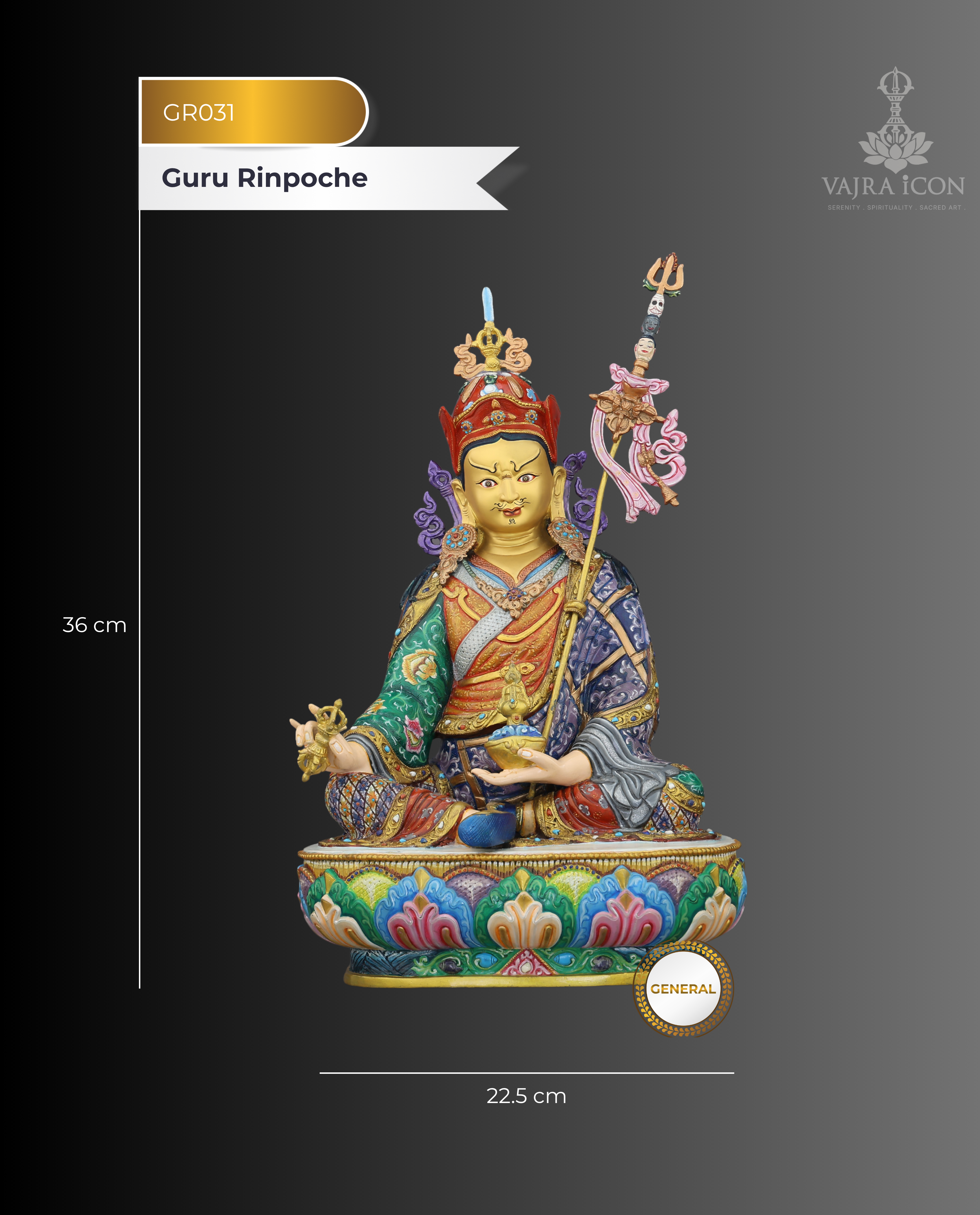 Guru Rinpoche Statue | The Lotus-Born Master, Handcrafted in Nepal