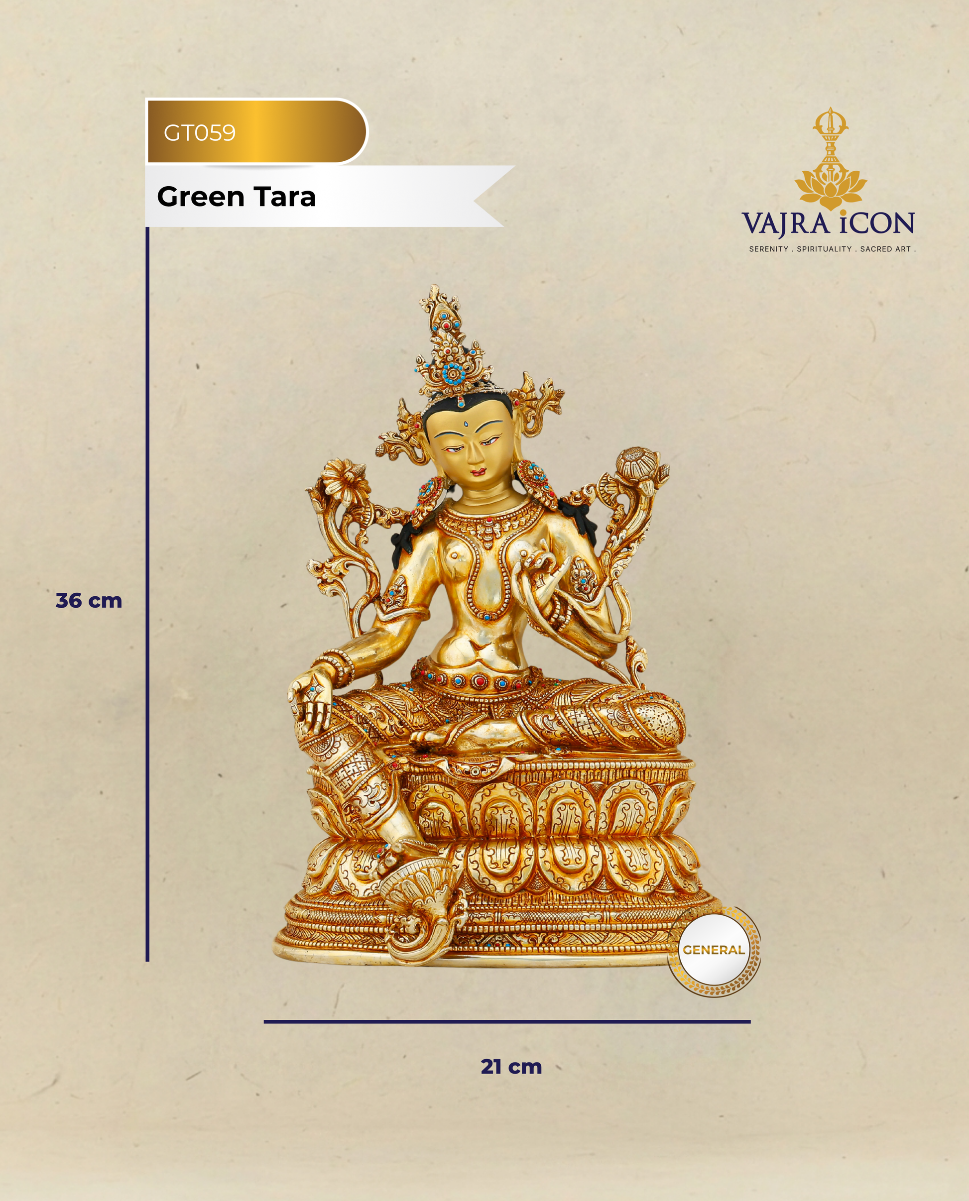 Gold That Moves, Grace That Never Waits | 24K Gold Gilded Green Tara From Nepal - Authentic Handcrafted Statue