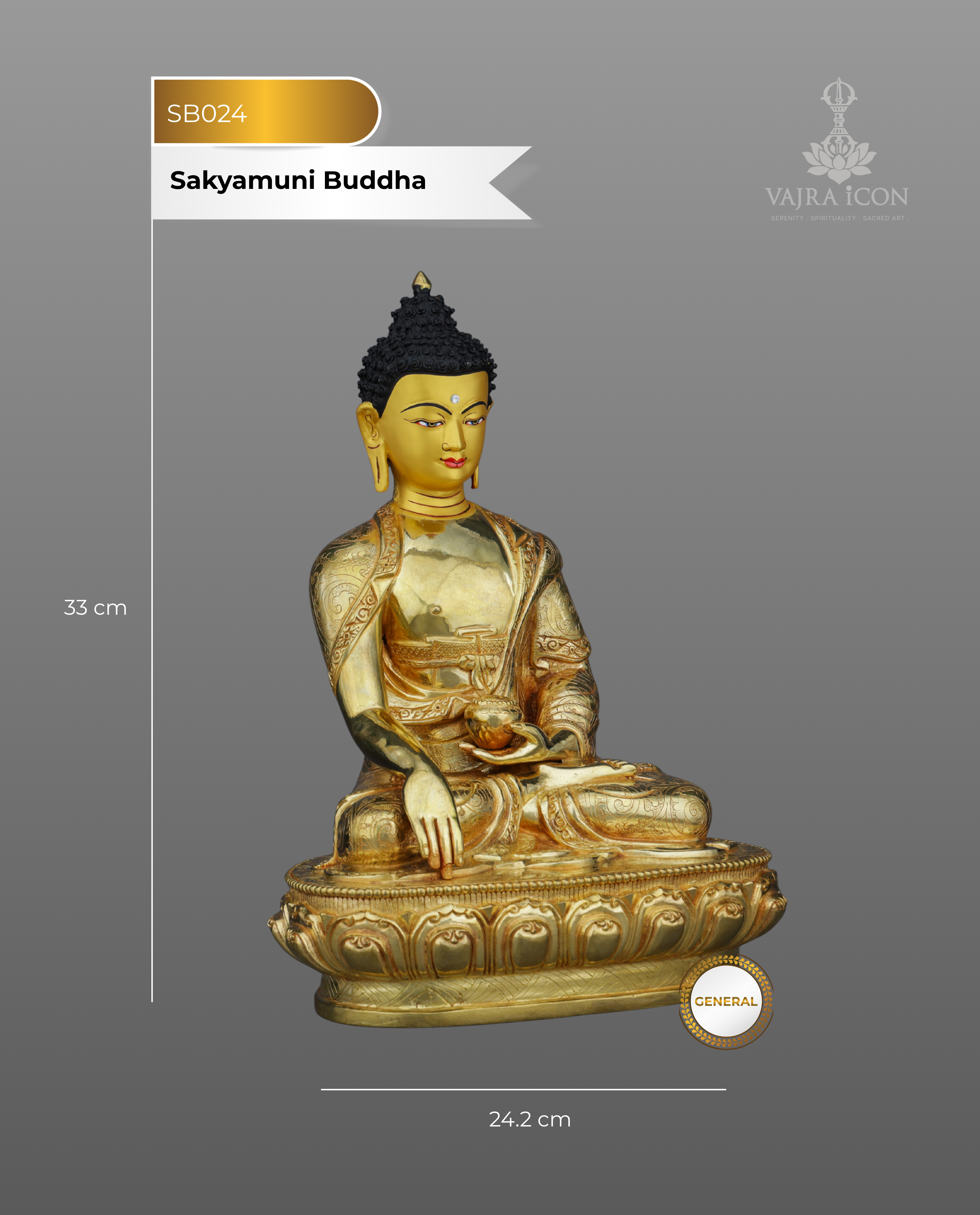 Enlightened Serenity | Handcrafted Sakyamuni Buddha Statue