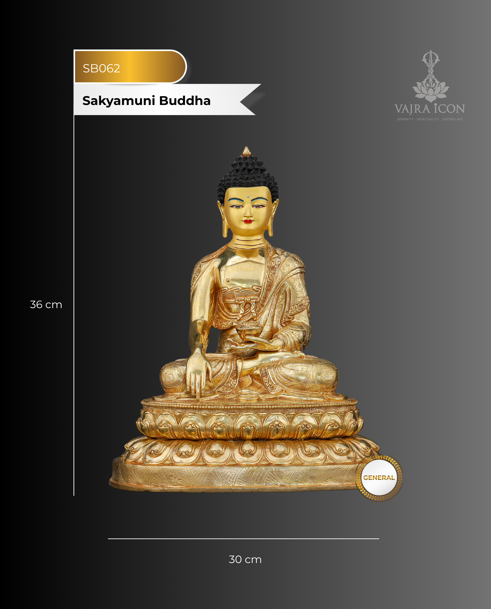 Touched by Earth, Freed from Everything | 24K Gold Gilded Sakyamuni Buddha Statue From Nepal - Authentic Handcrafted Statue