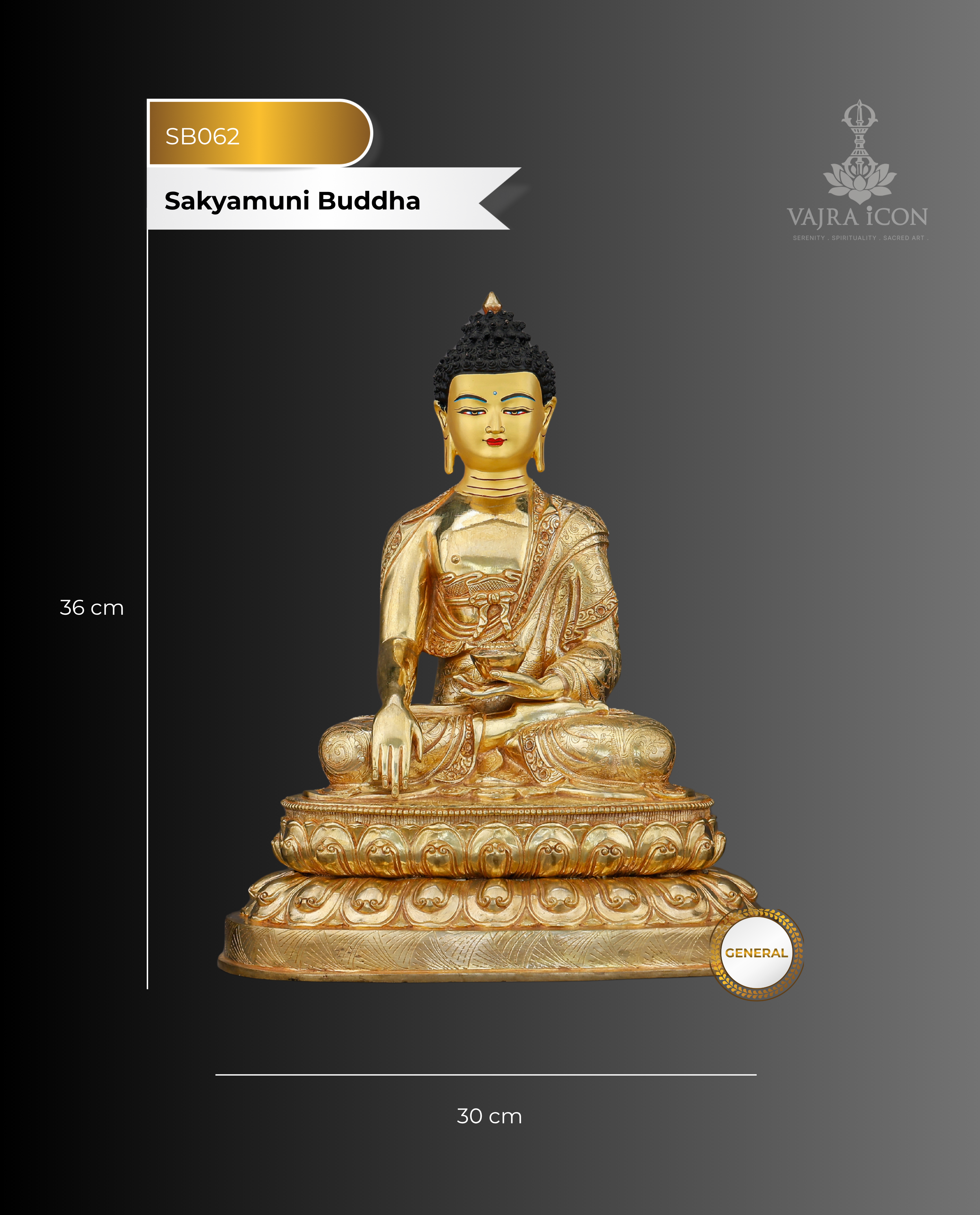 Touched by Earth, Freed from Everything | 24K Gold Gilded Sakyamuni Buddha Statue From Nepal
