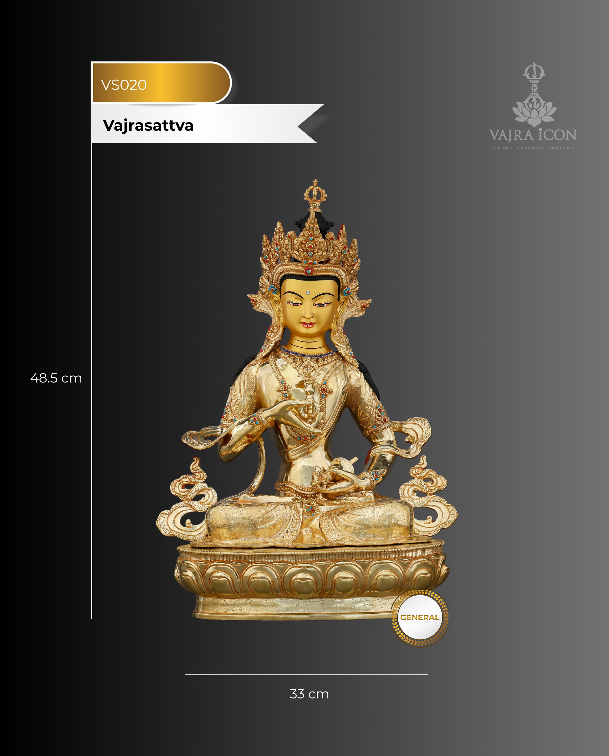Sovereign of Purity, Master of the Indestructible | Grand Vajrasattva Statue From Nepal - Authentic Handcrafted Statue
