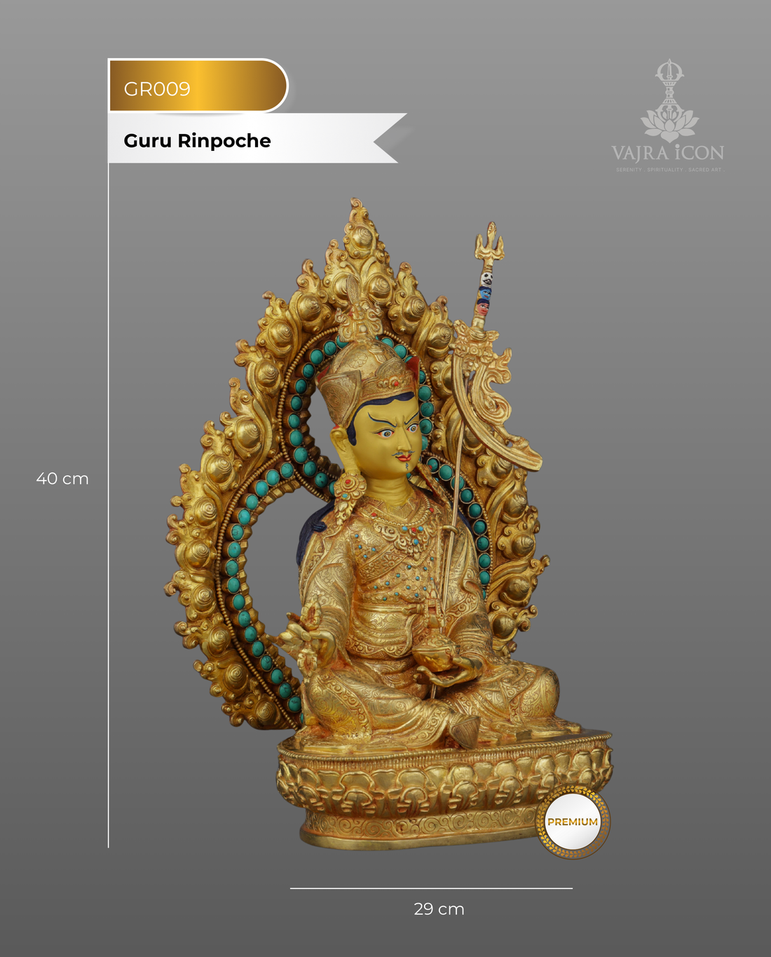 Timeless Treasure | Majestic Nepalese Guru Rinpoche Statue - The Second Buddha's Divine Presence